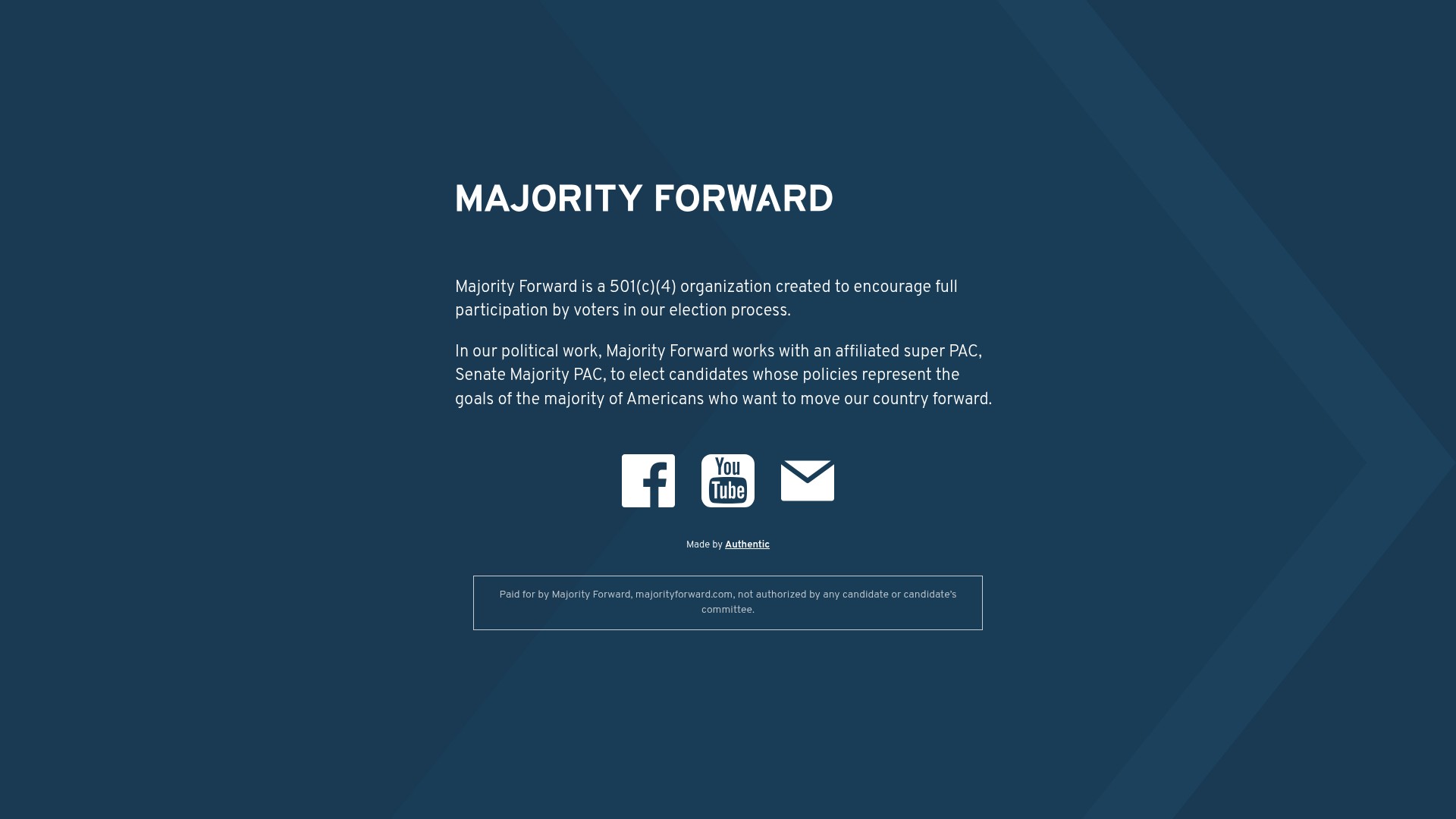 Screenshot of majorityforward.com