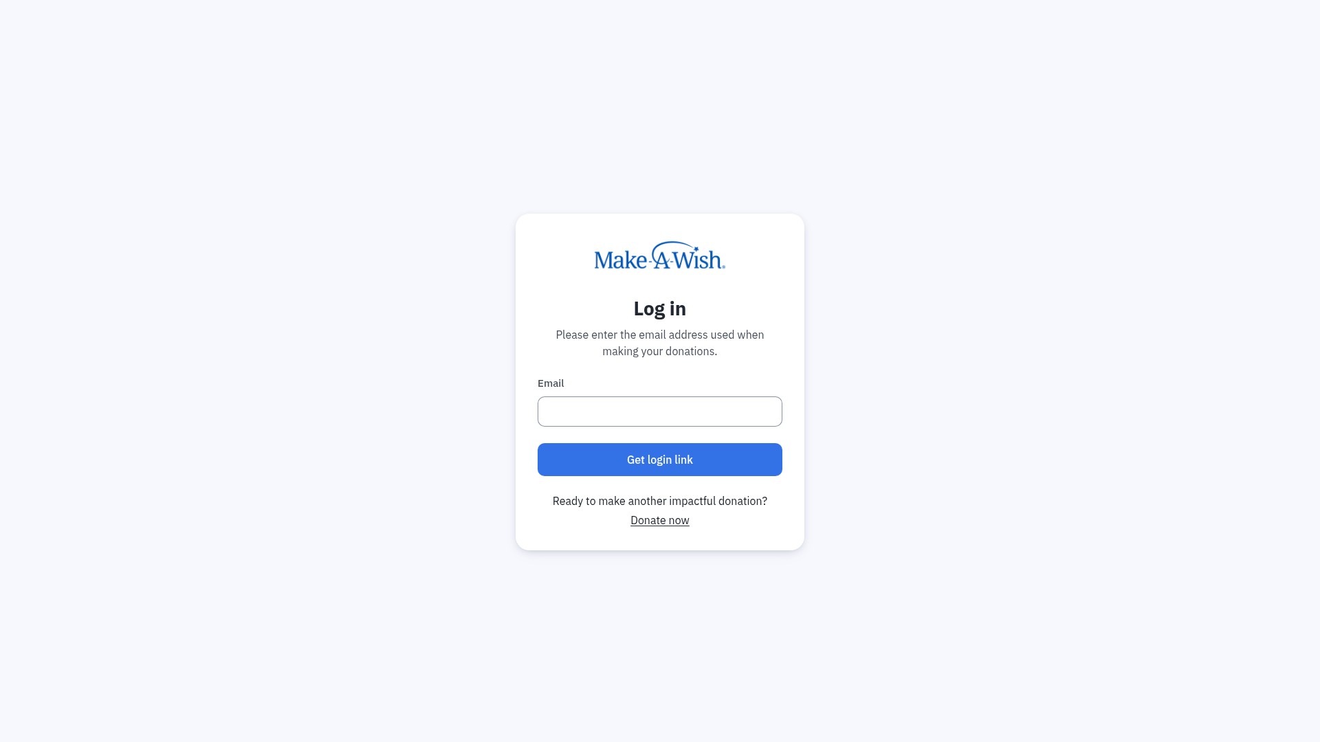 Screenshot of make-a-wish.donorsupport.co
