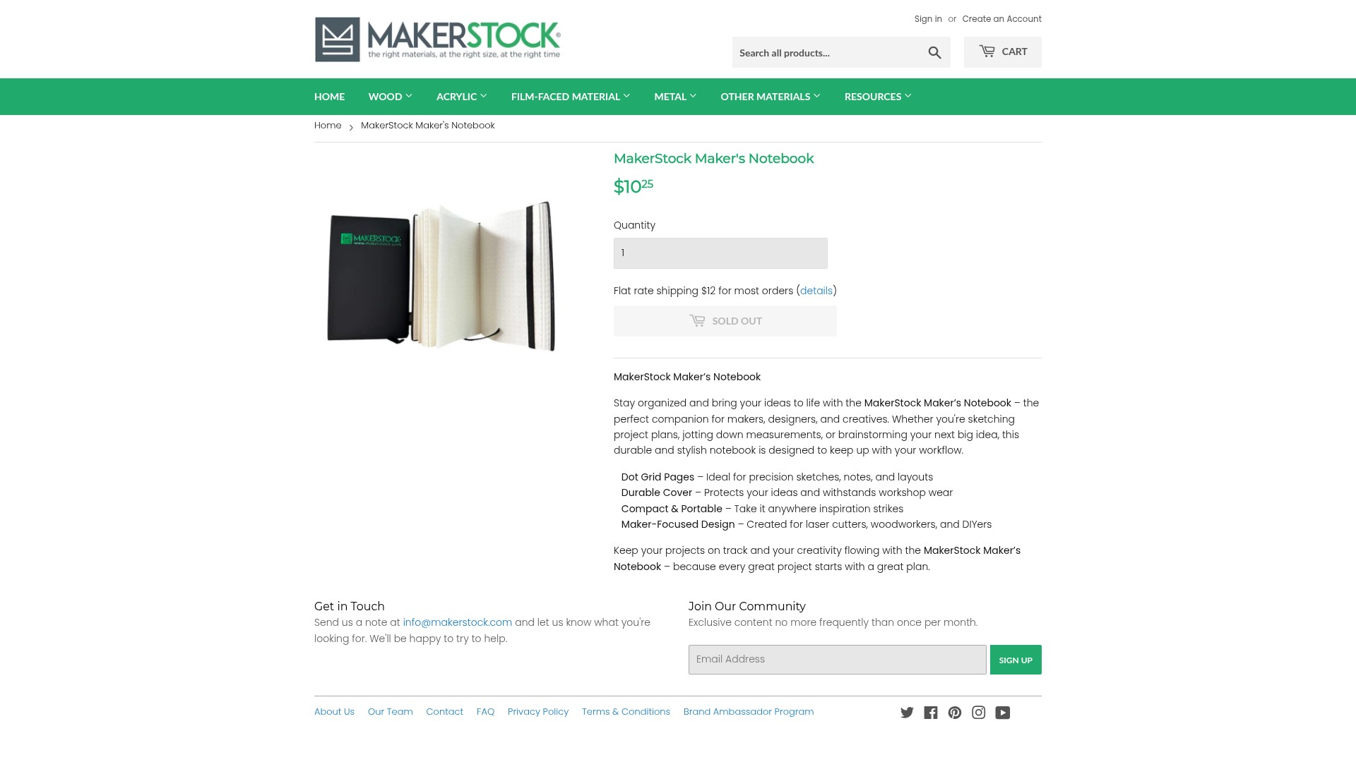Screenshot of makerstock.com