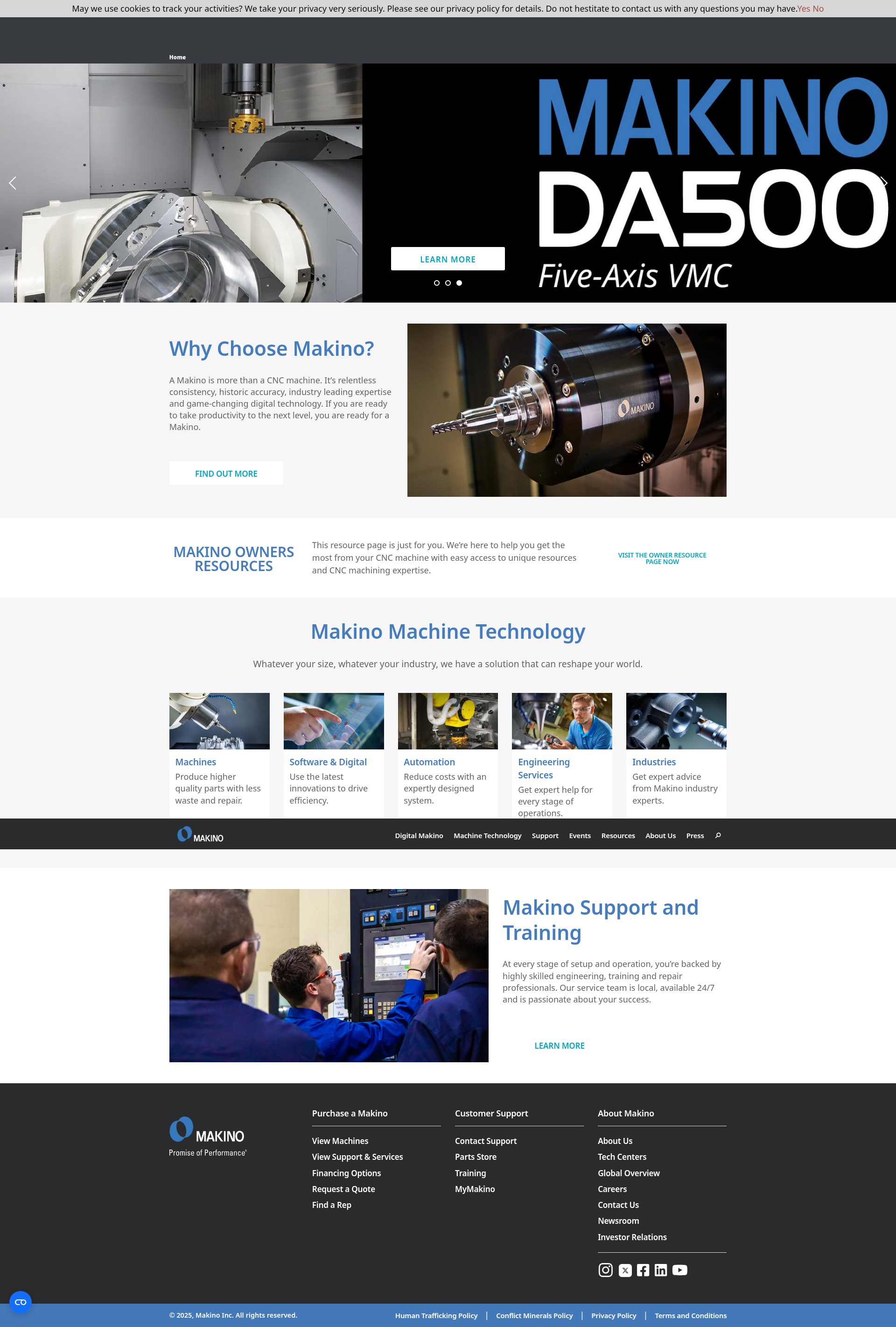 Screenshot of makino.com