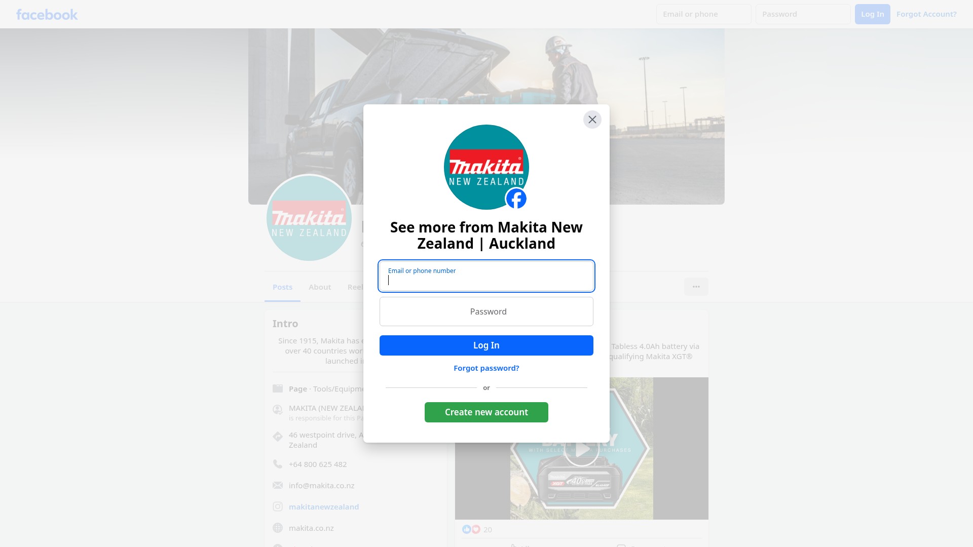Screenshot of makita.co.nz