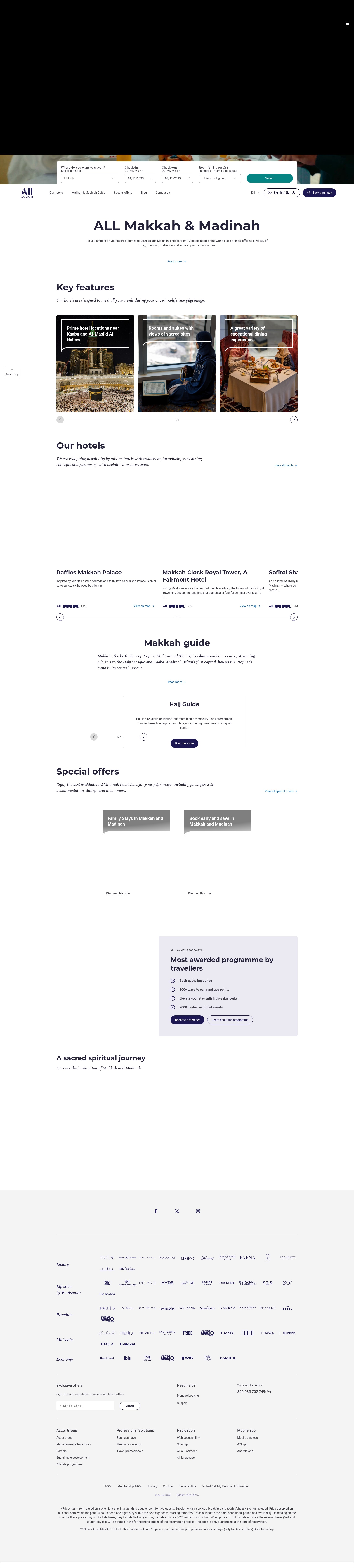 Screenshot of makkah-madinah.accor.com