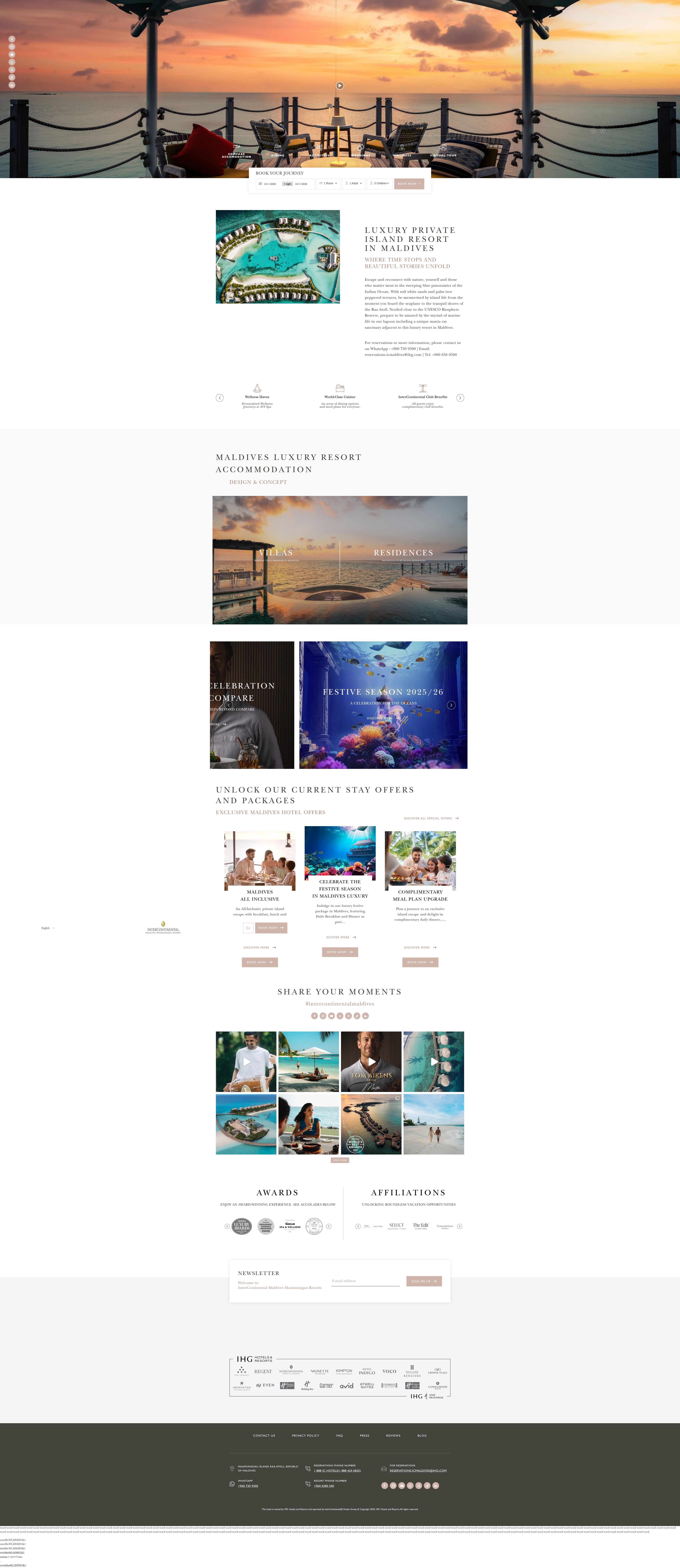 Screenshot of maldives.intercontinental.com