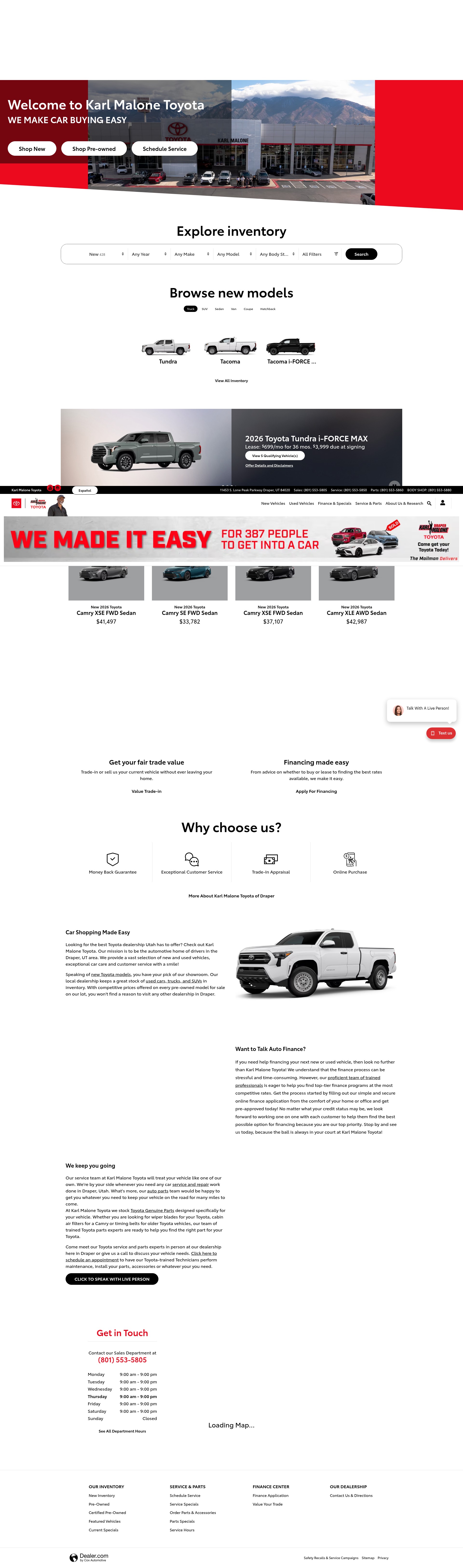 Screenshot of malonetoyota.com