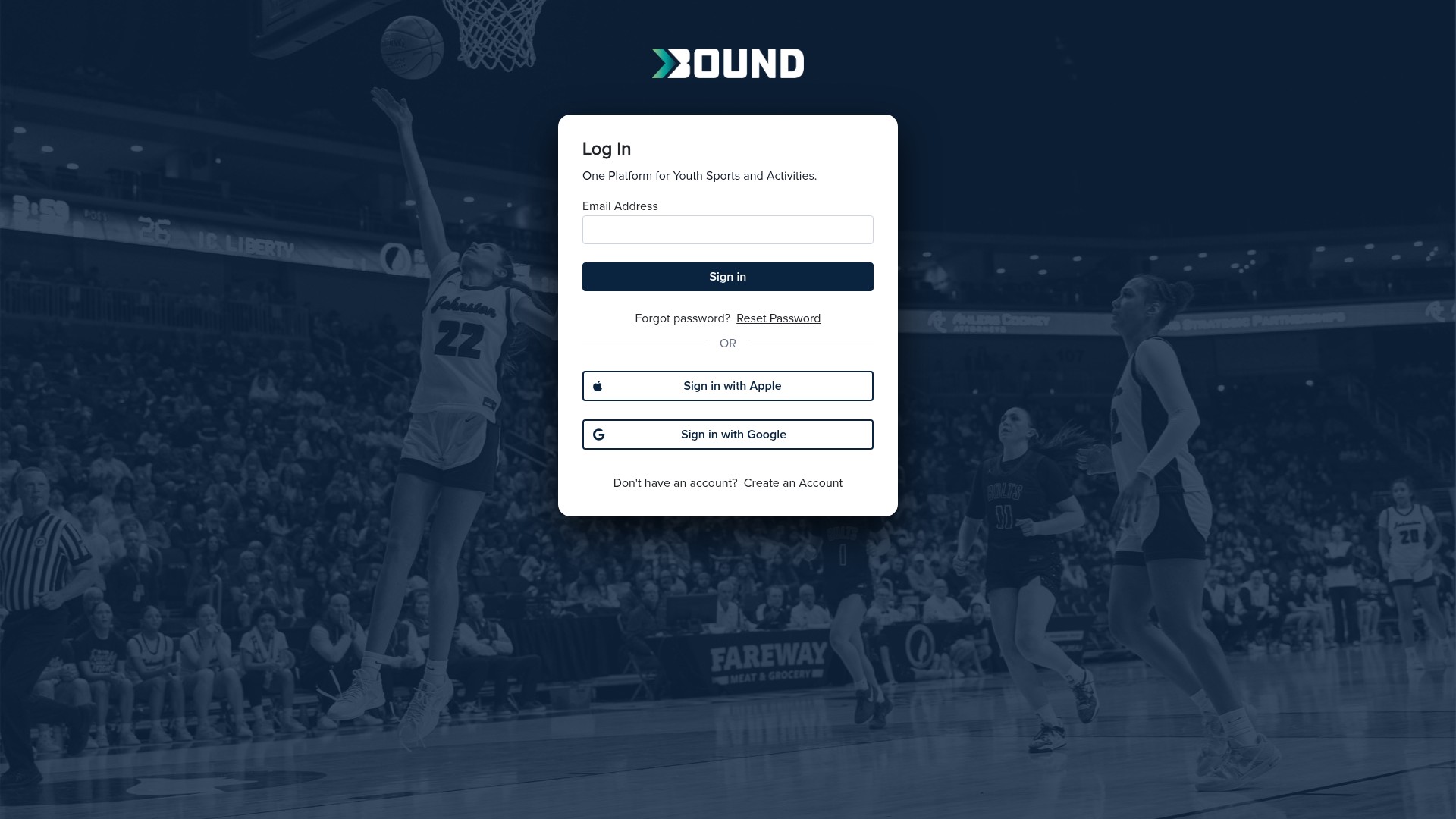Screenshot of manager.gobound.com