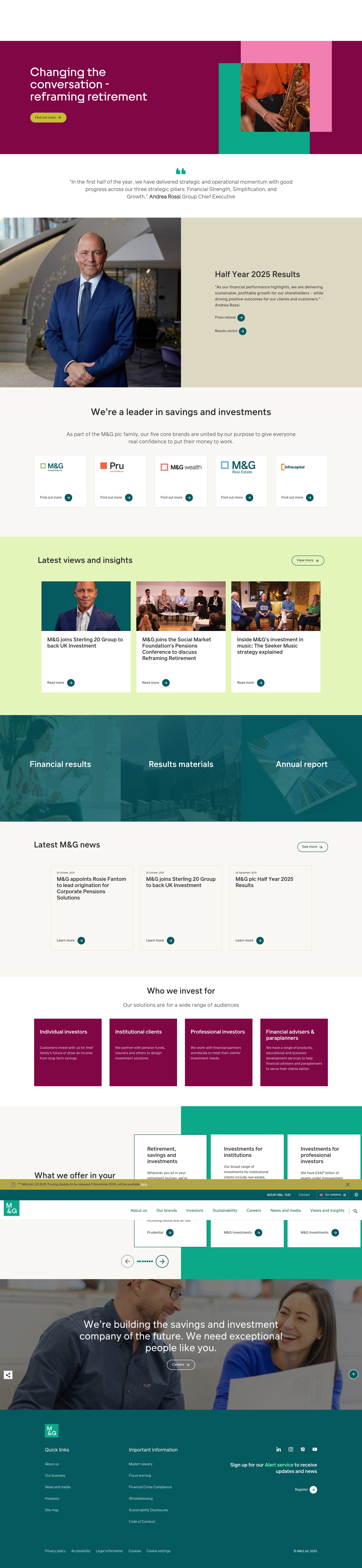 Screenshot of mandg.com