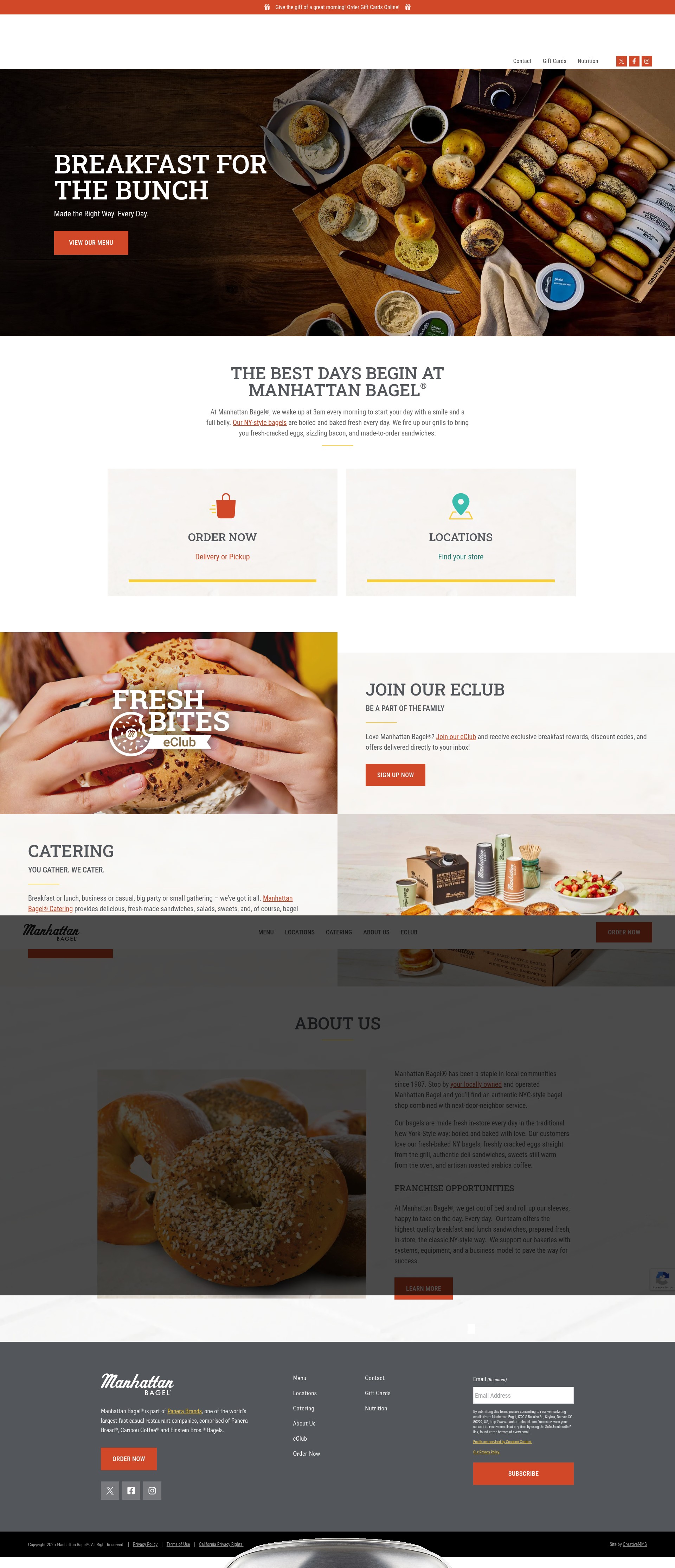 Screenshot of manhattanbagel.com