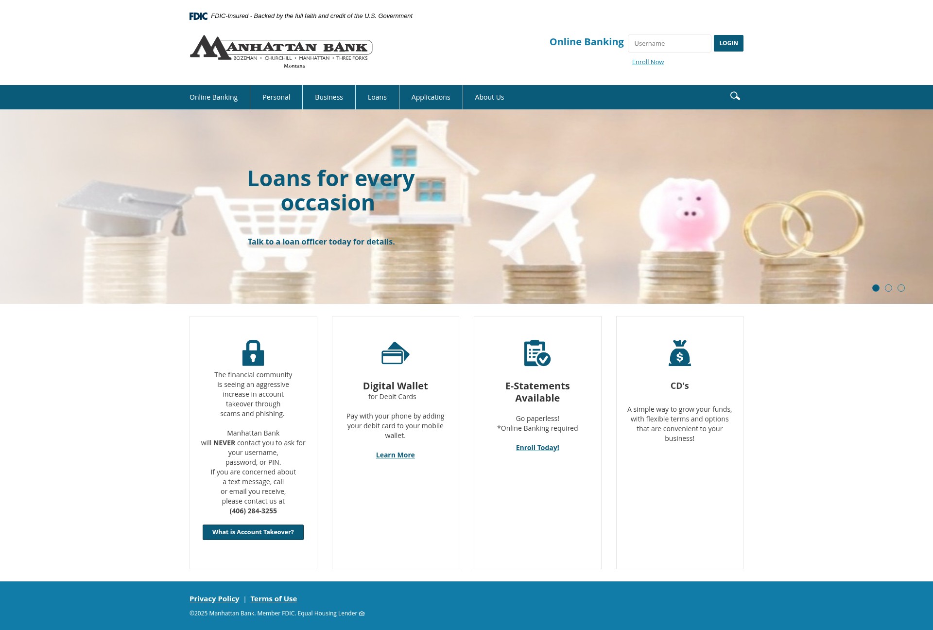 Screenshot of manhattanbank.bank
