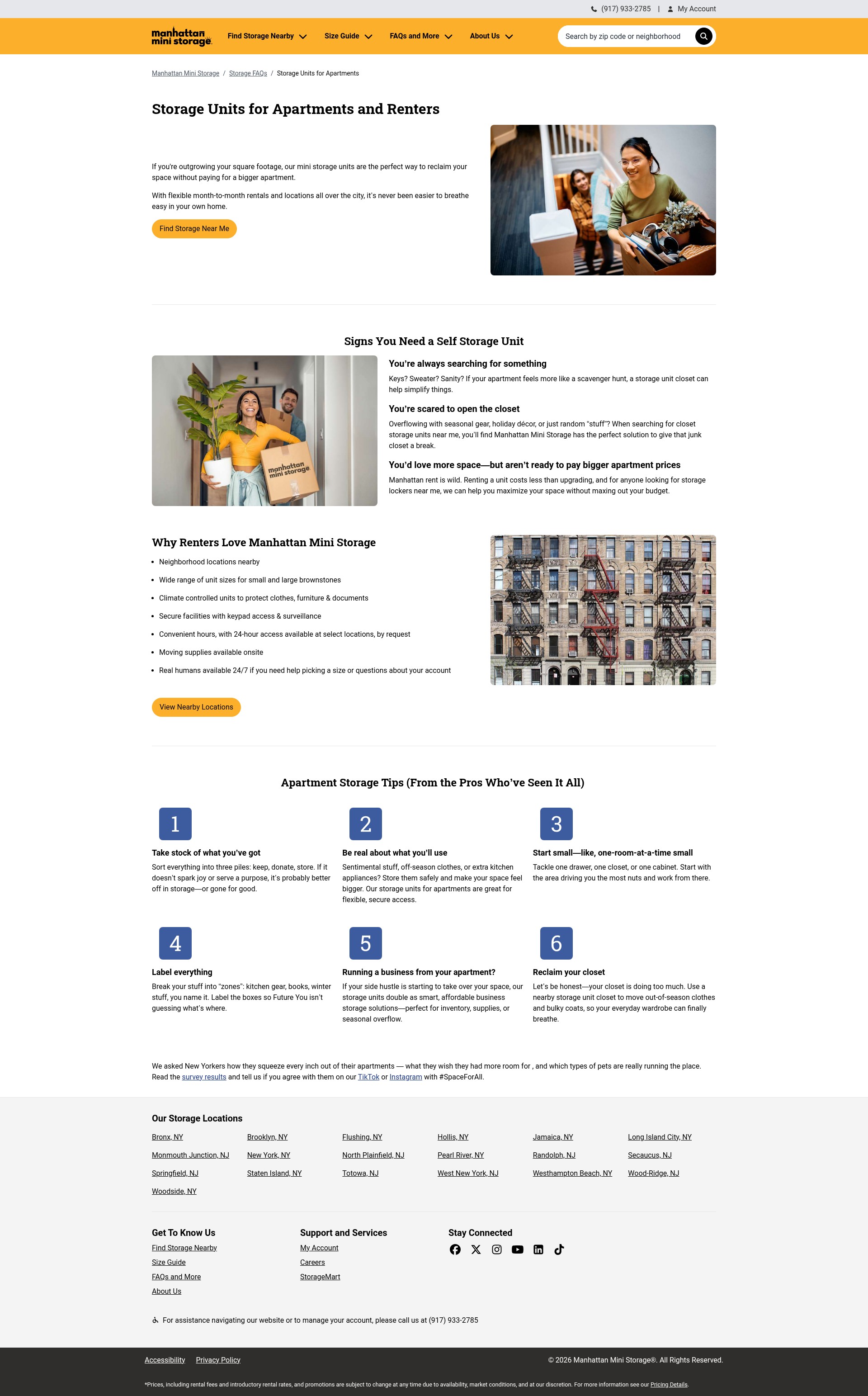 Screenshot of manhattanministorage.com
