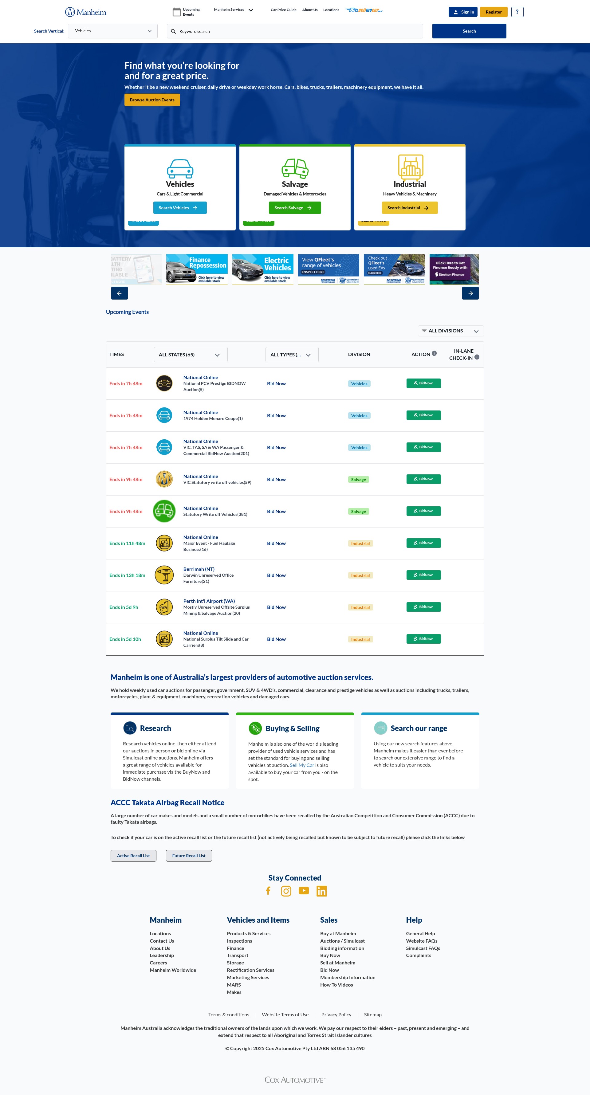 Screenshot of manheim.com.au
