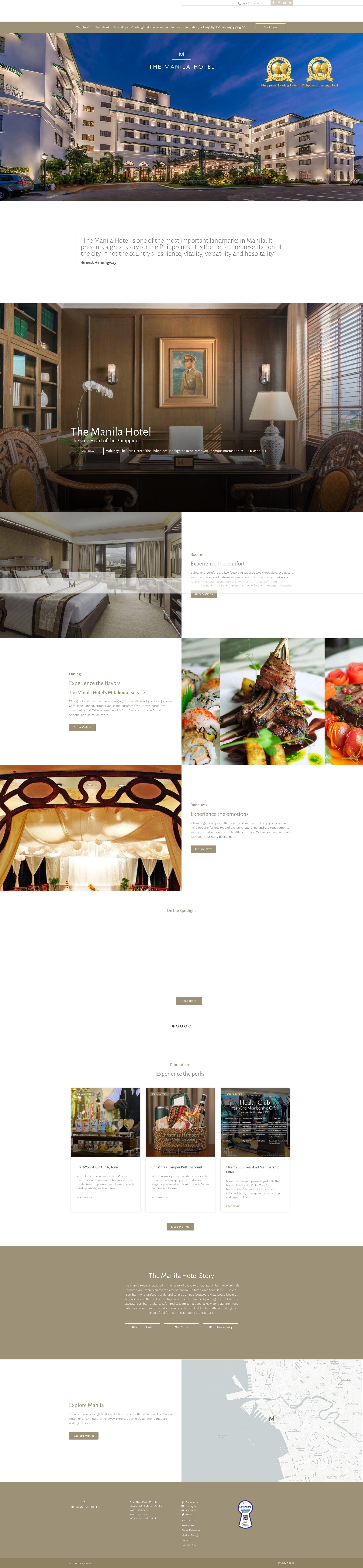 Screenshot of manila-hotel.com.ph