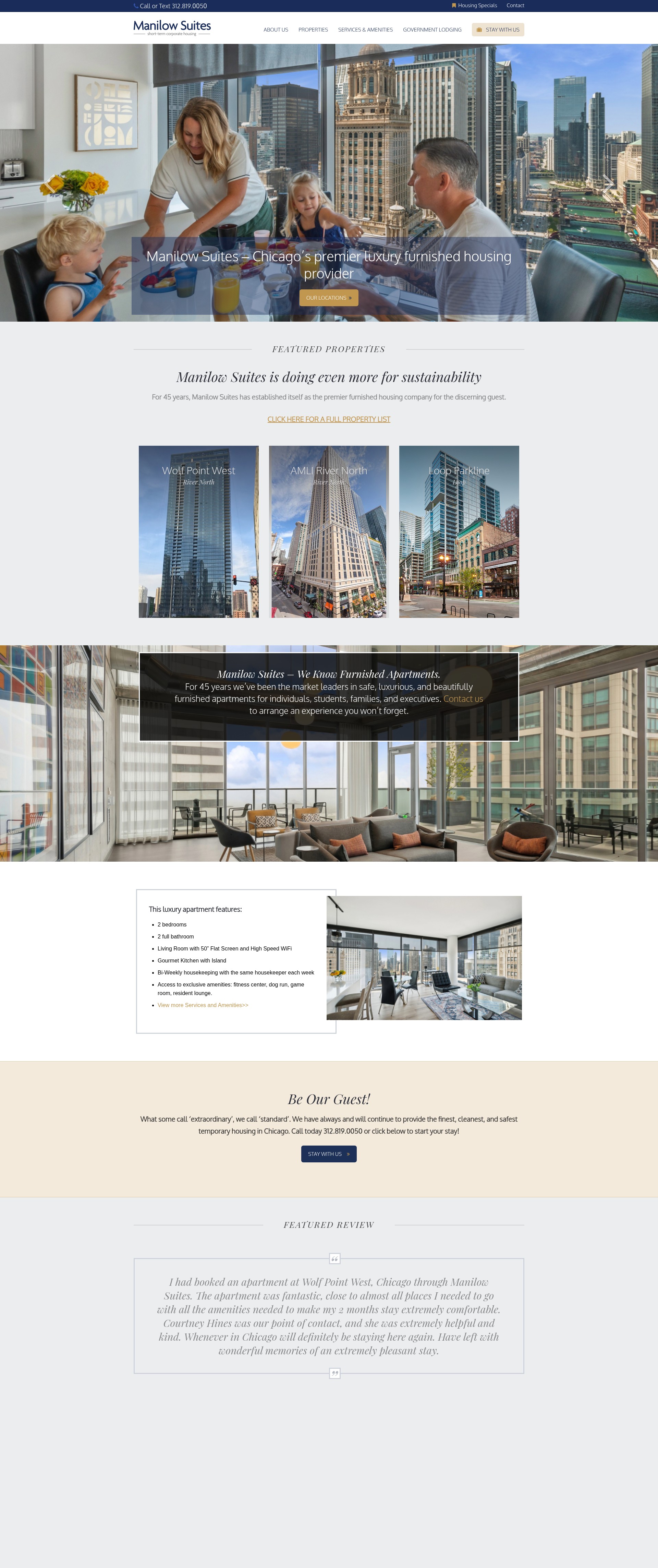 Screenshot of manilowsuites.com