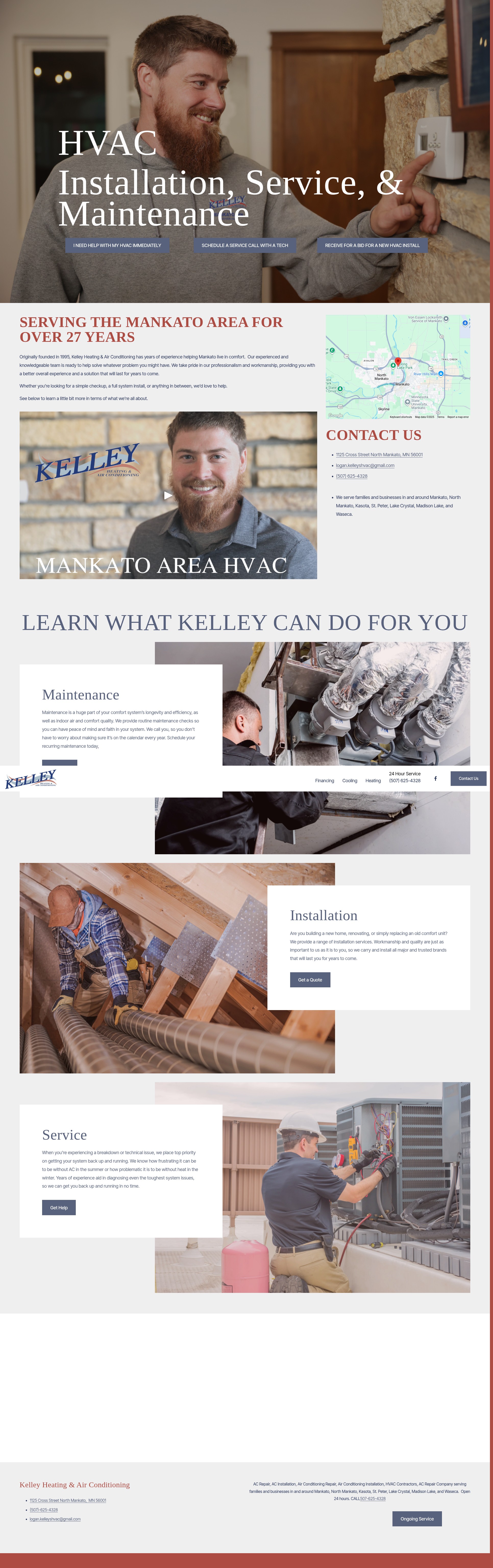 Screenshot of mankatohvac.com