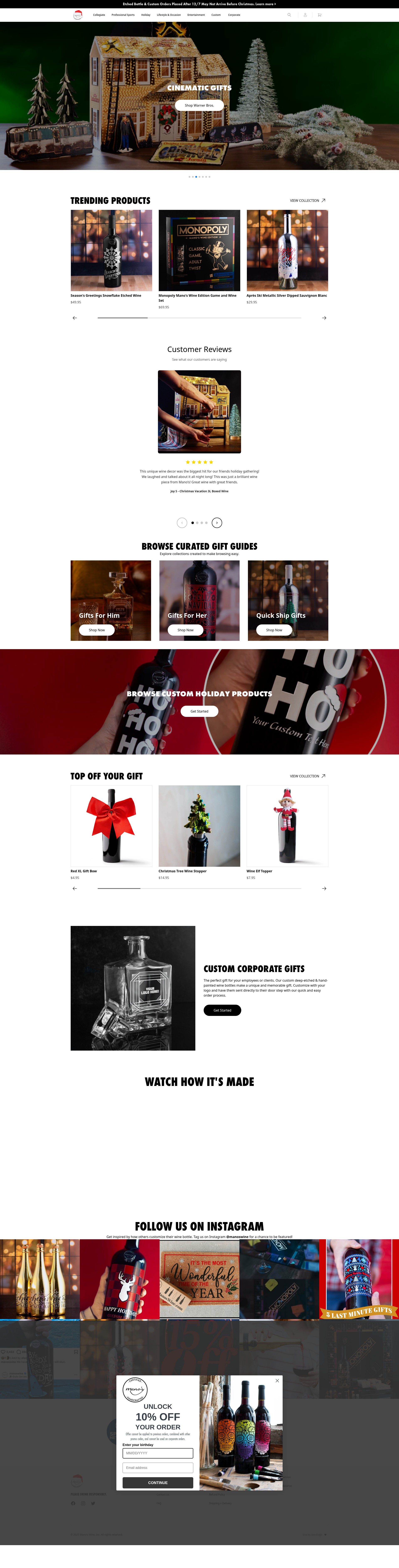 Screenshot of manoswine.com