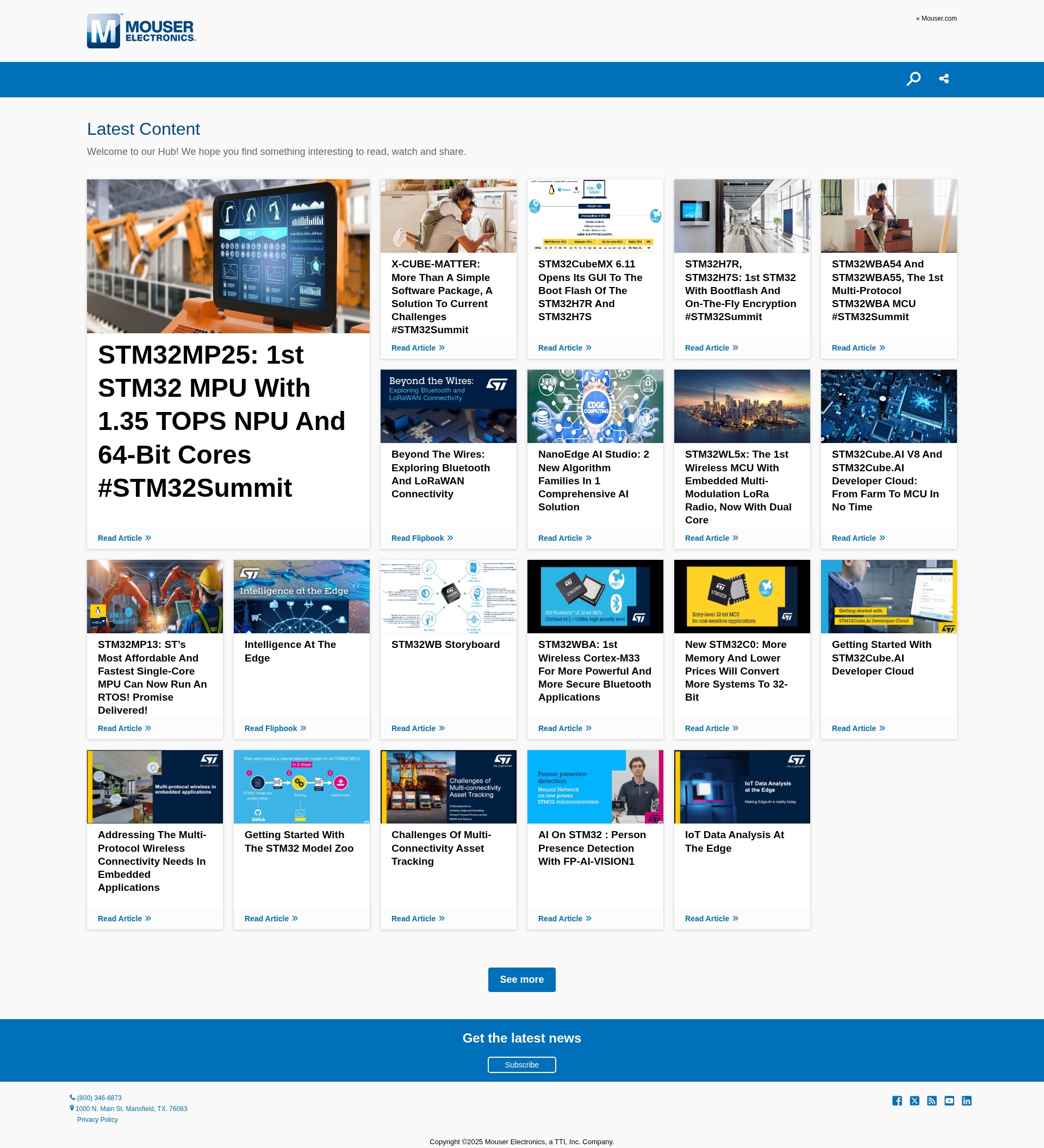 Screenshot of manufacturers.mouser.com