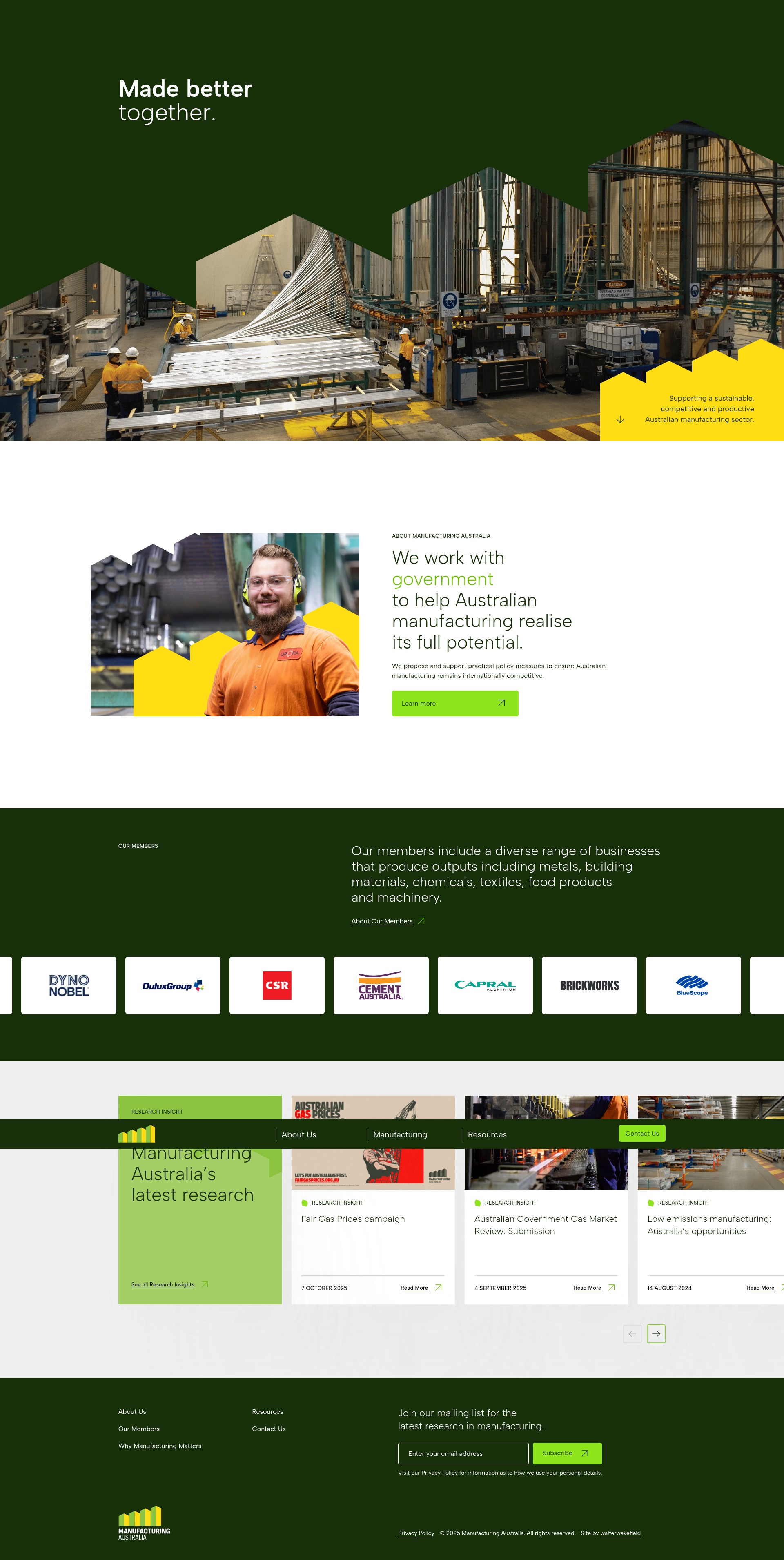 Screenshot of manufacturingaustralia.com.au