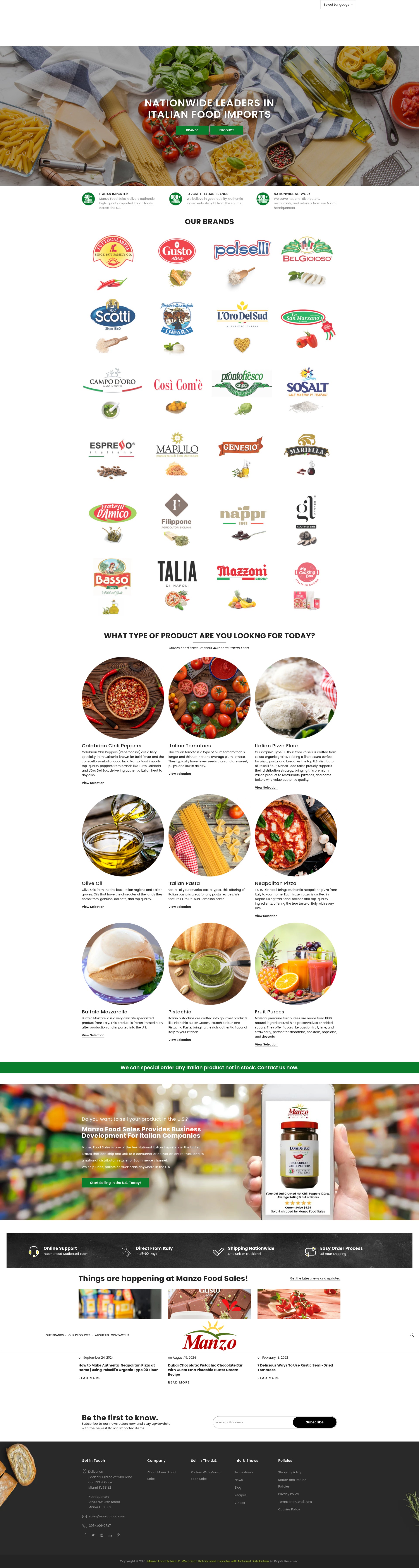 Screenshot of manzofood.com
