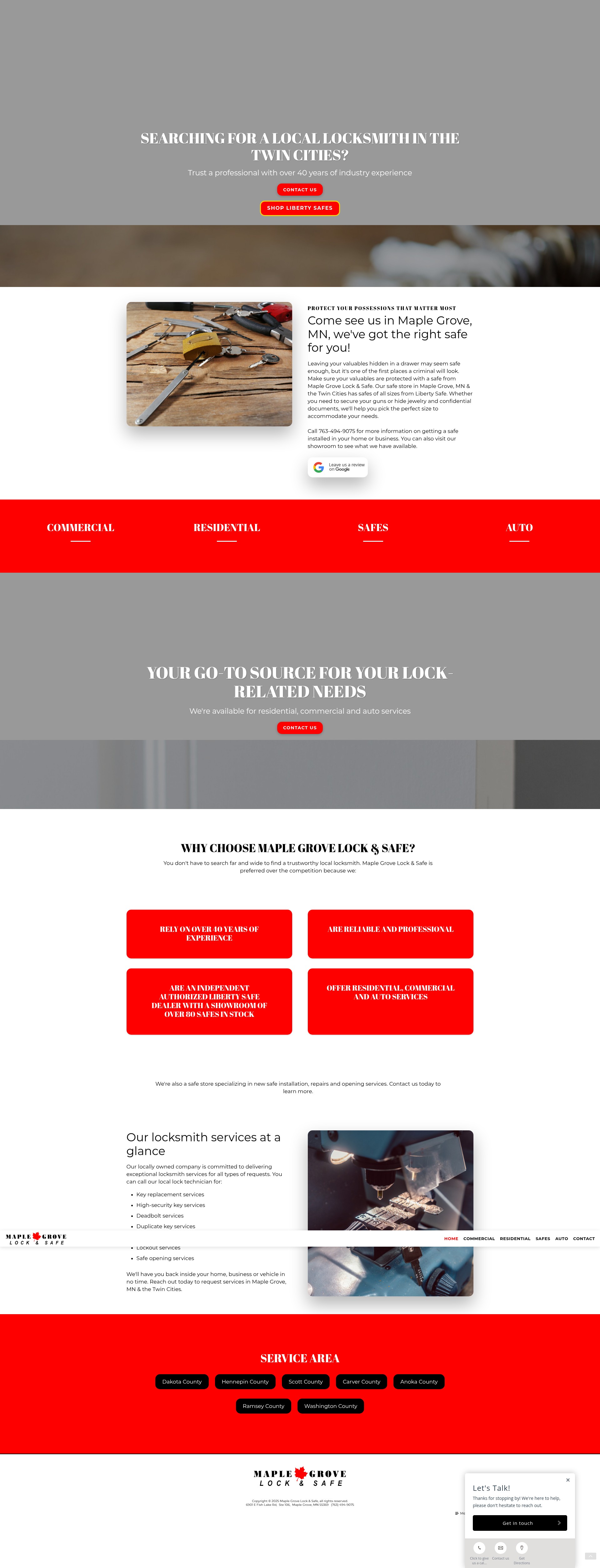 Screenshot of maplegrovelockandsafe.com