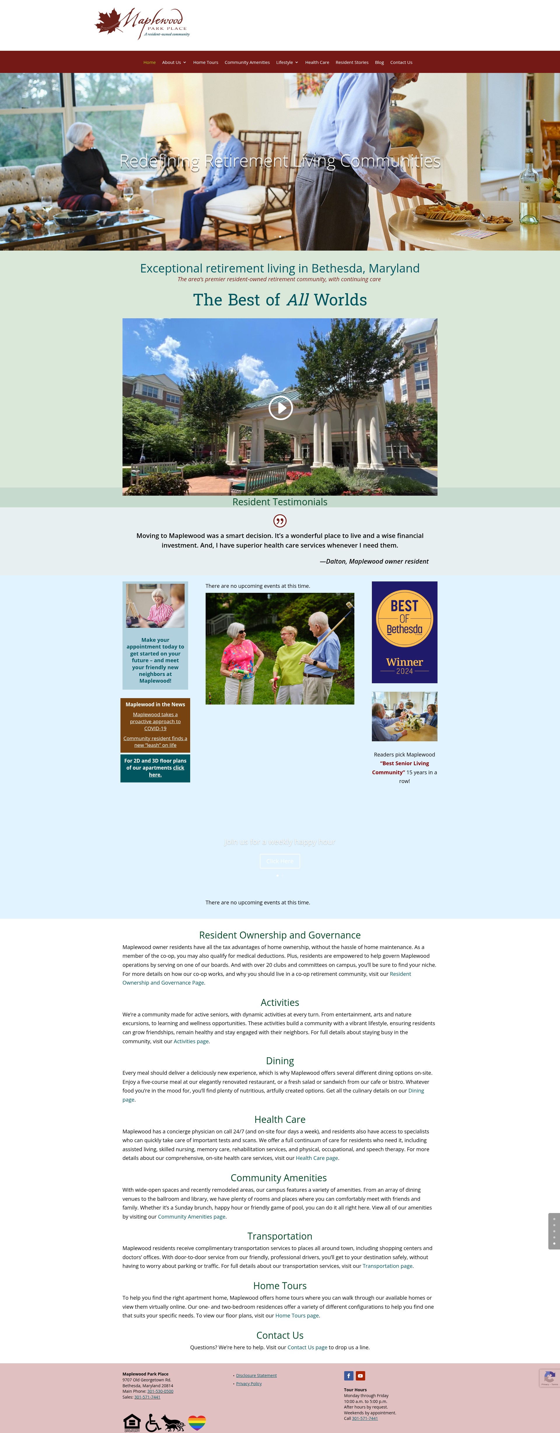 Screenshot of maplewoodparkplace.com