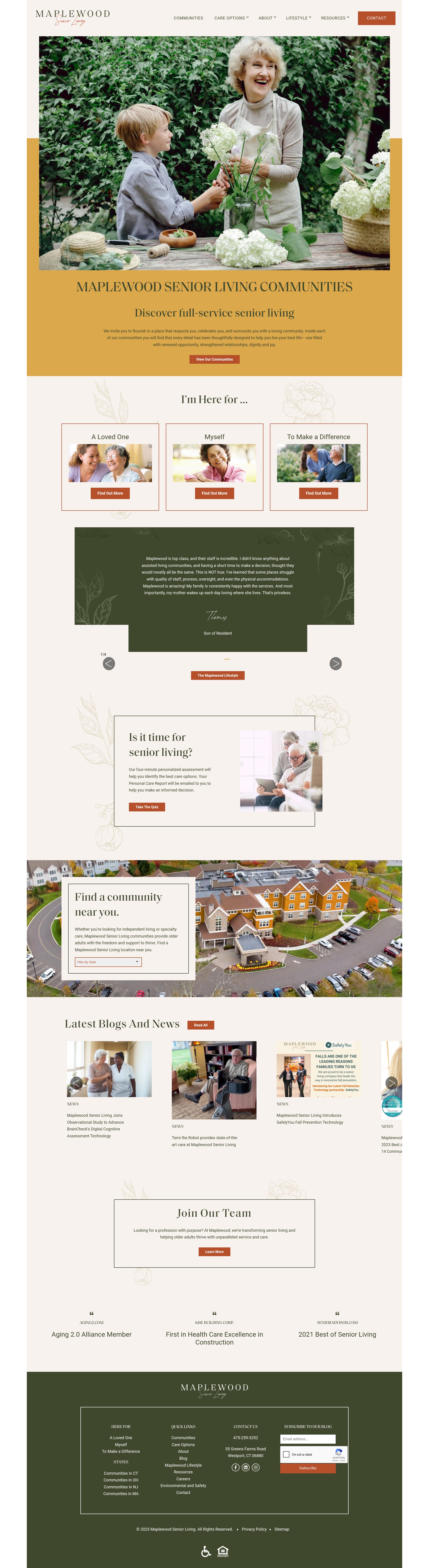 Screenshot of maplewoodseniorliving.com