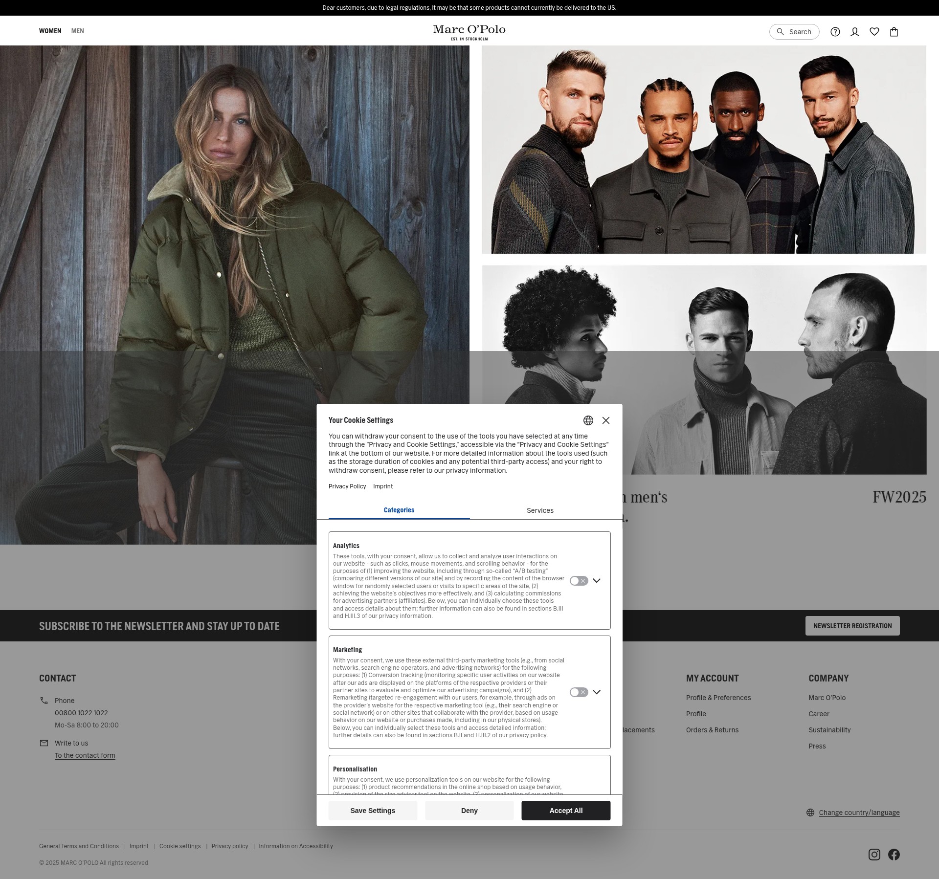 Screenshot of marc-o-polo.com