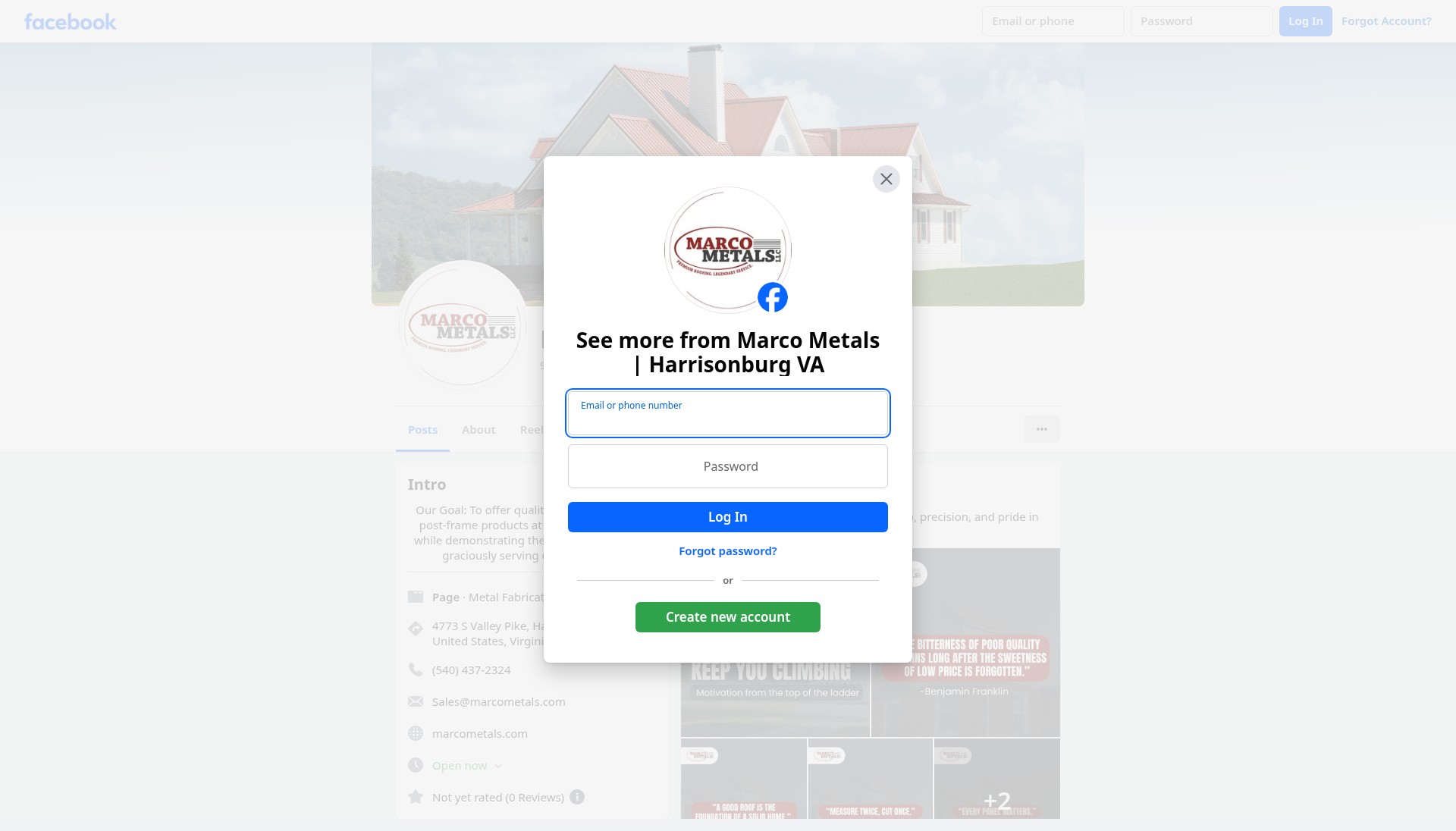 Screenshot of marcometals.com