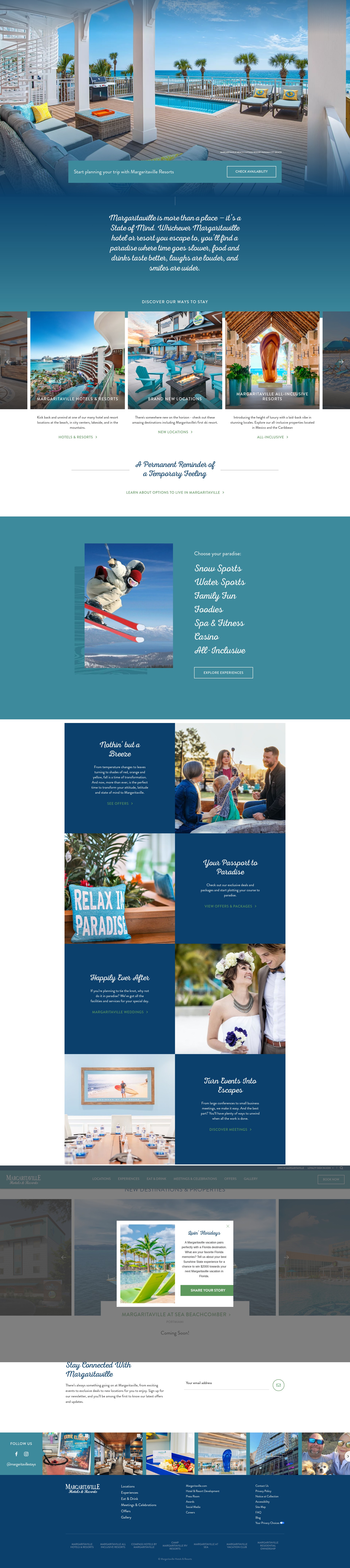 Screenshot of margaritavilleresorts.com