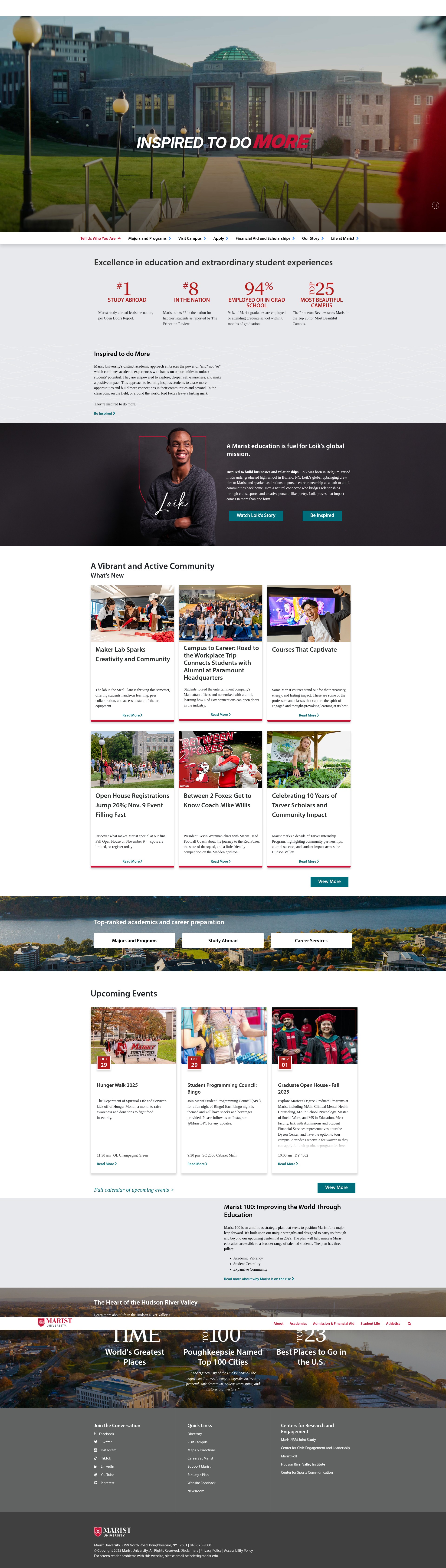 Screenshot of marist.edu
