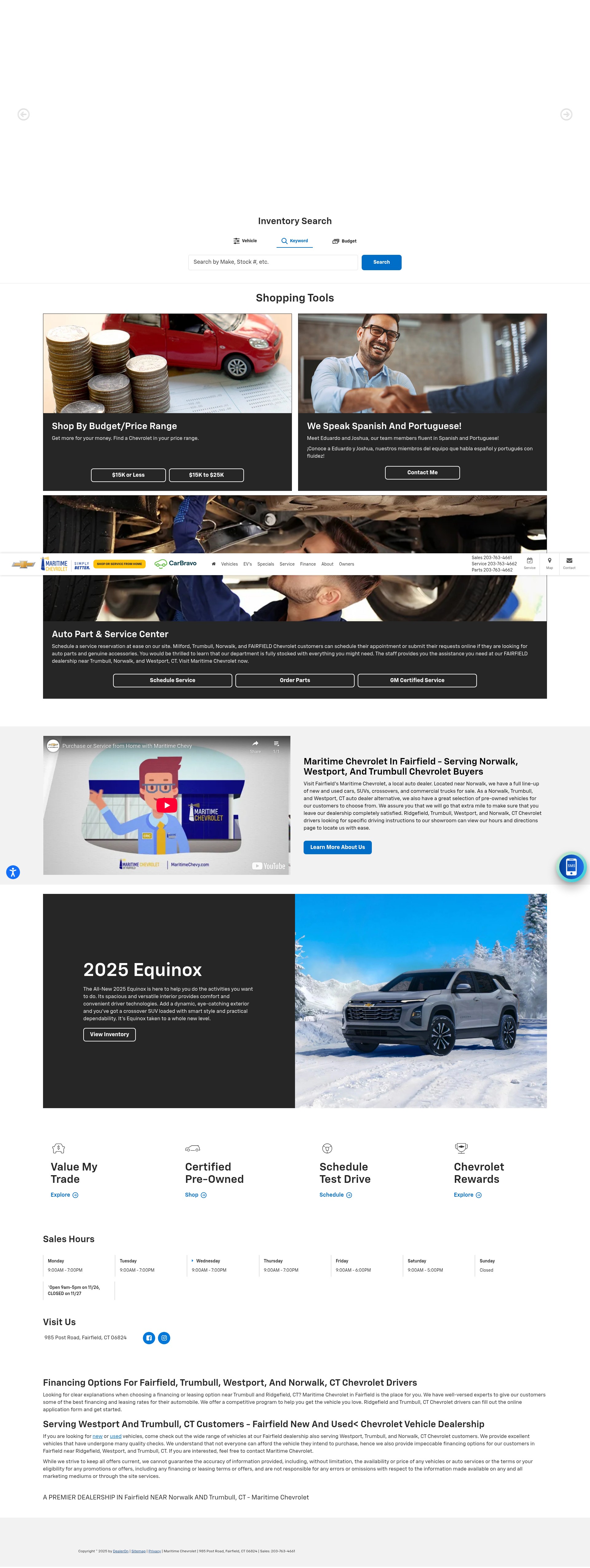 Screenshot of maritimechevy.com