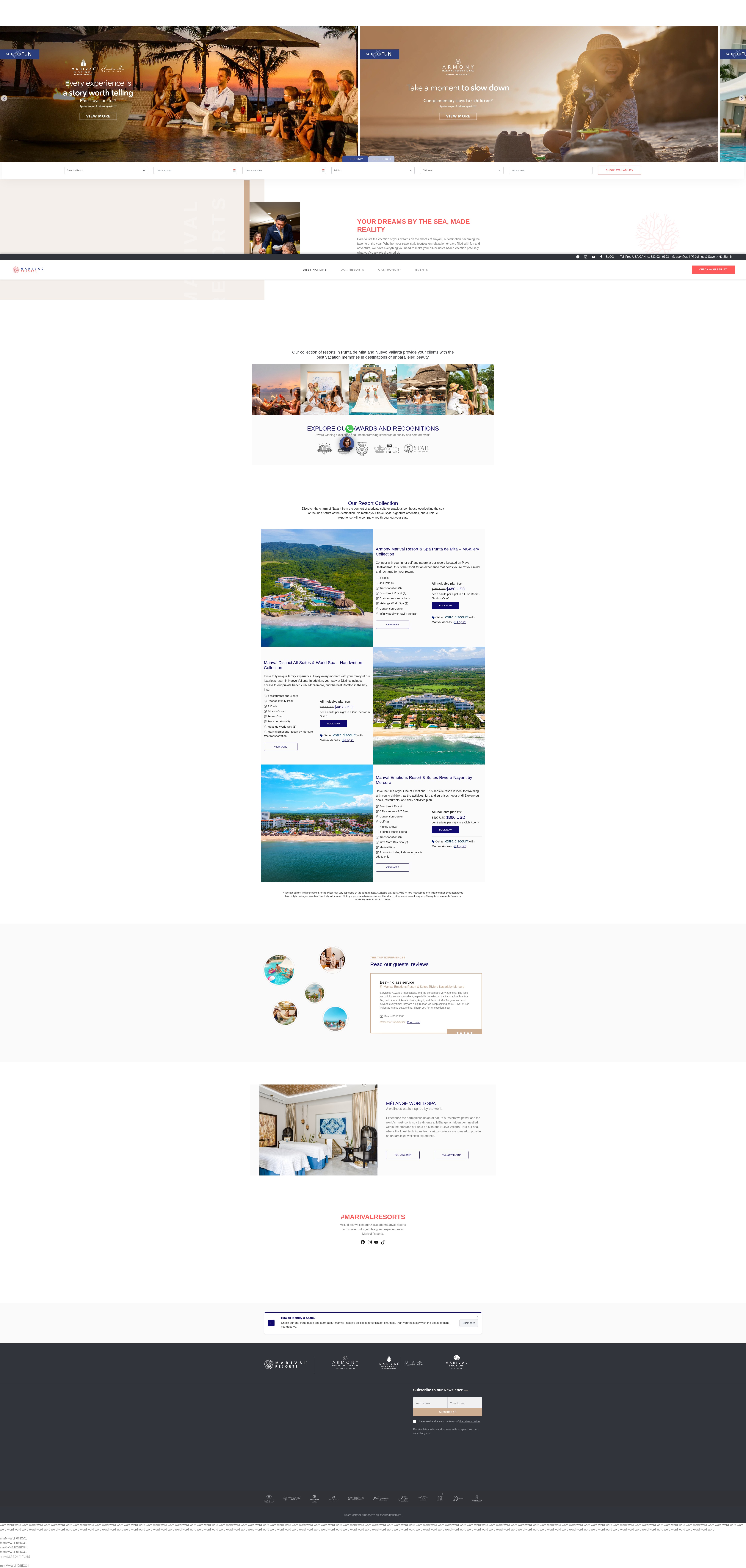 Screenshot of marivalresorts.com