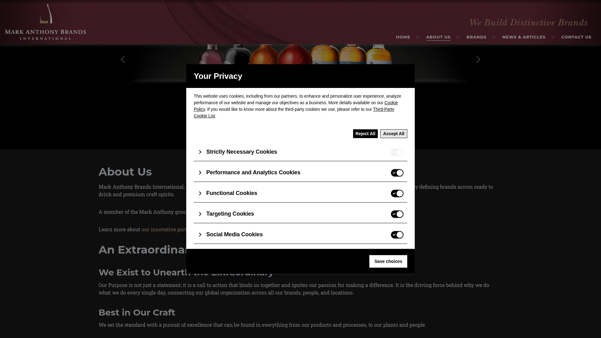Screenshot of markanthonyintl.com