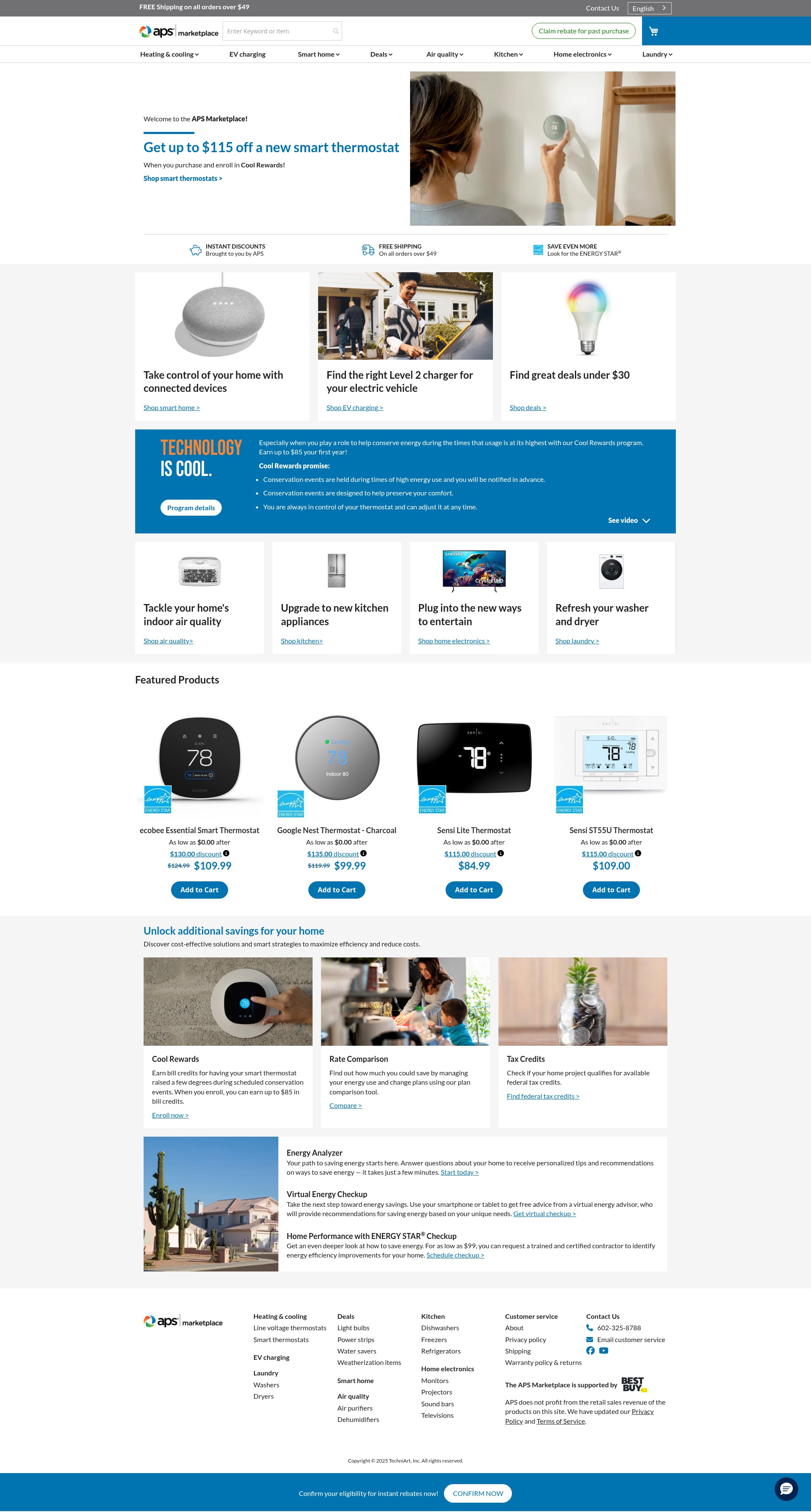 Screenshot of marketplace.aps.com