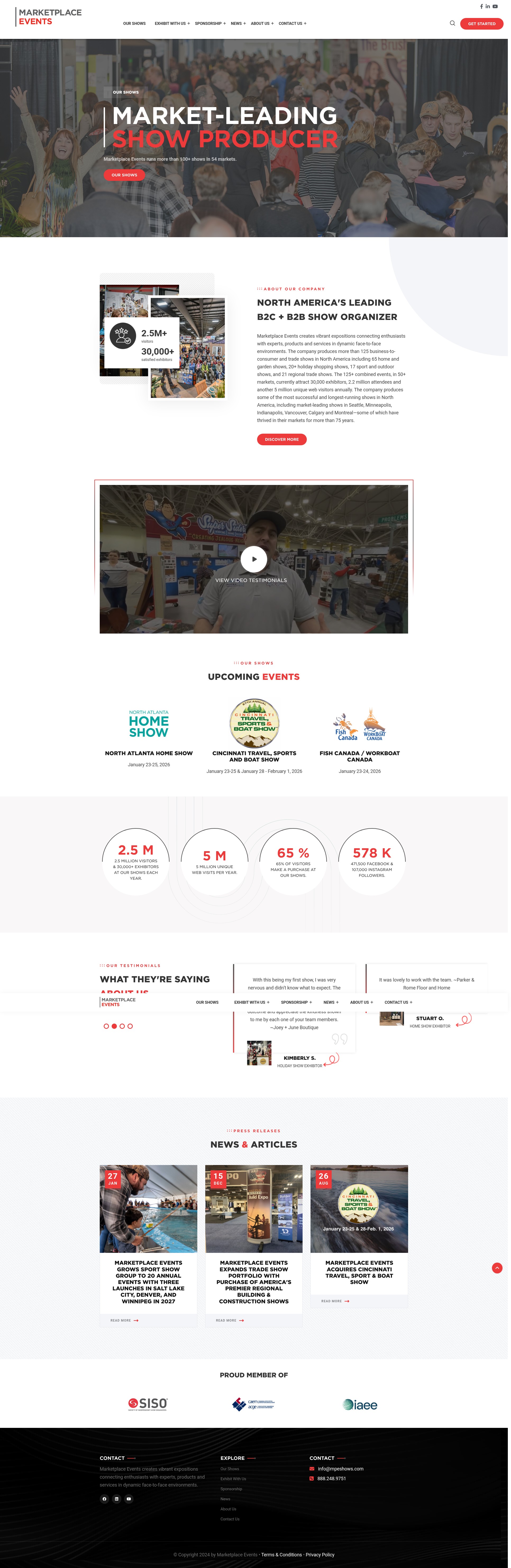Screenshot of marketplaceevents.com