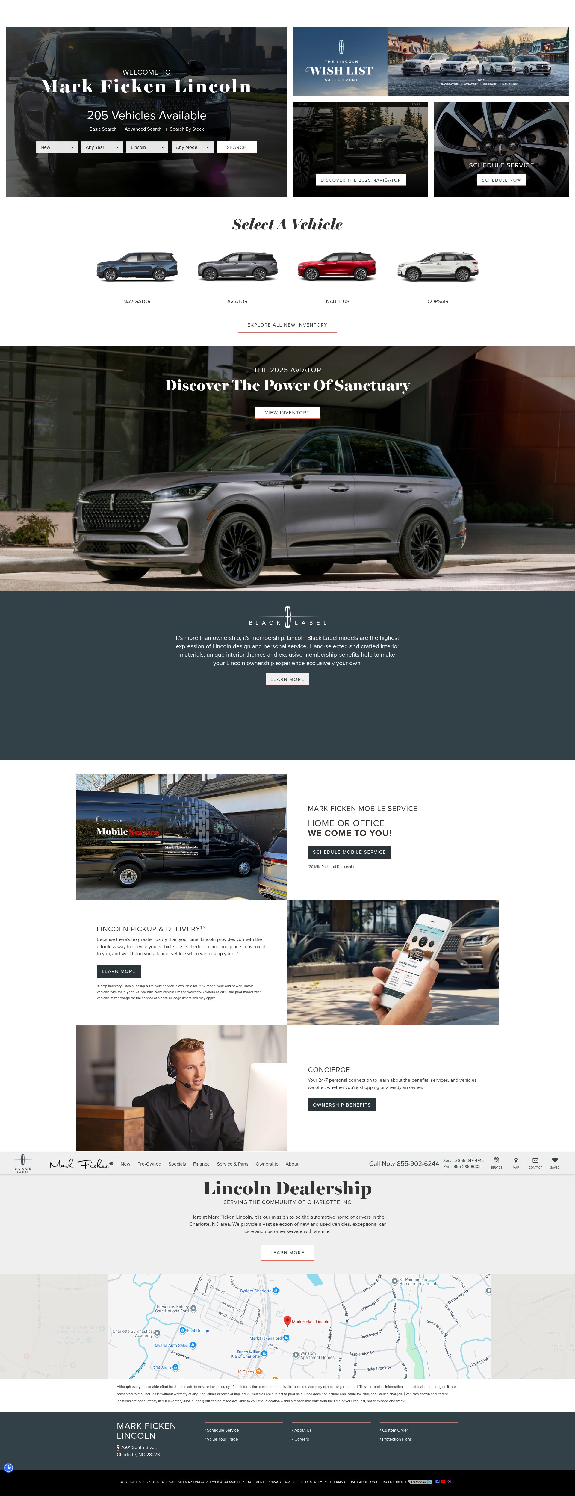 Screenshot of markfickenlincoln.com