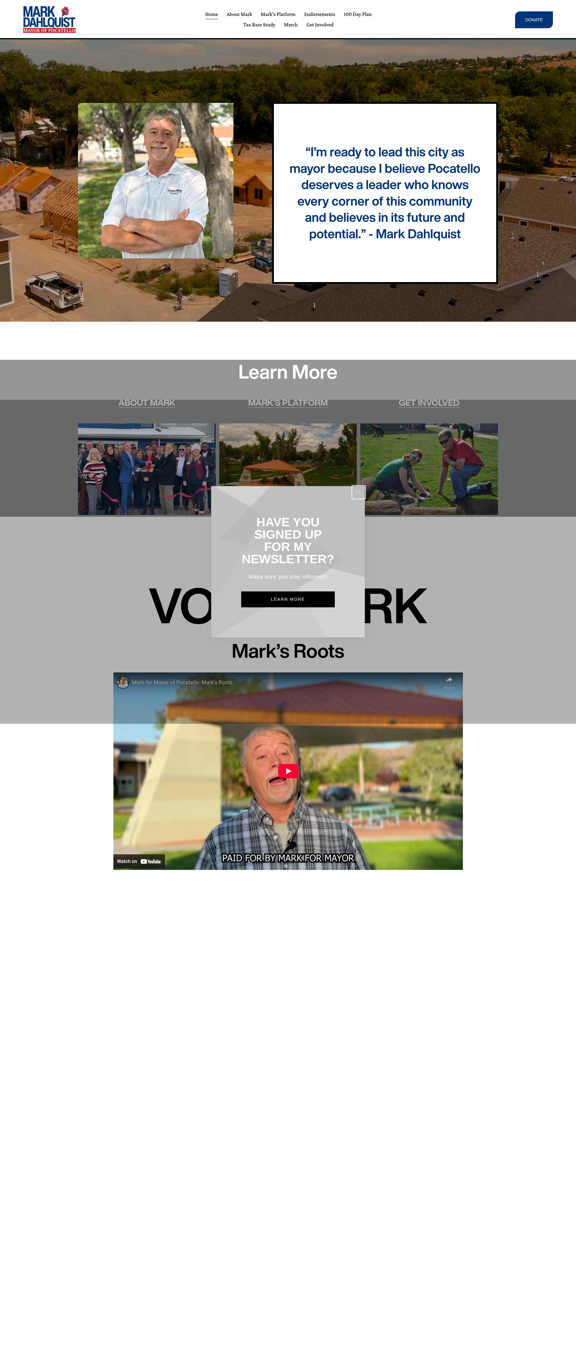 Screenshot of markforpocatello.com