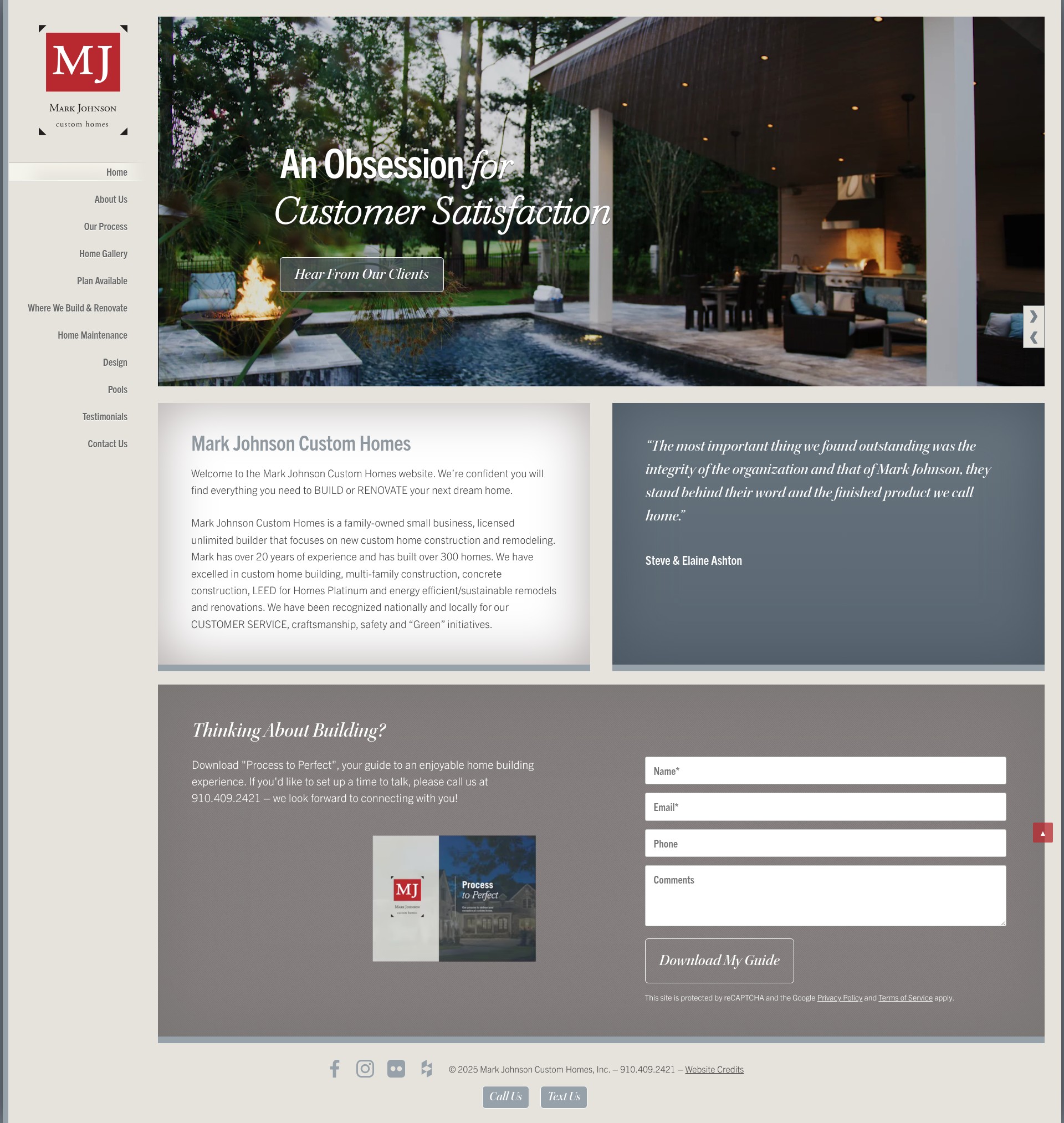 Screenshot of markjohnsoncustomhomes.com