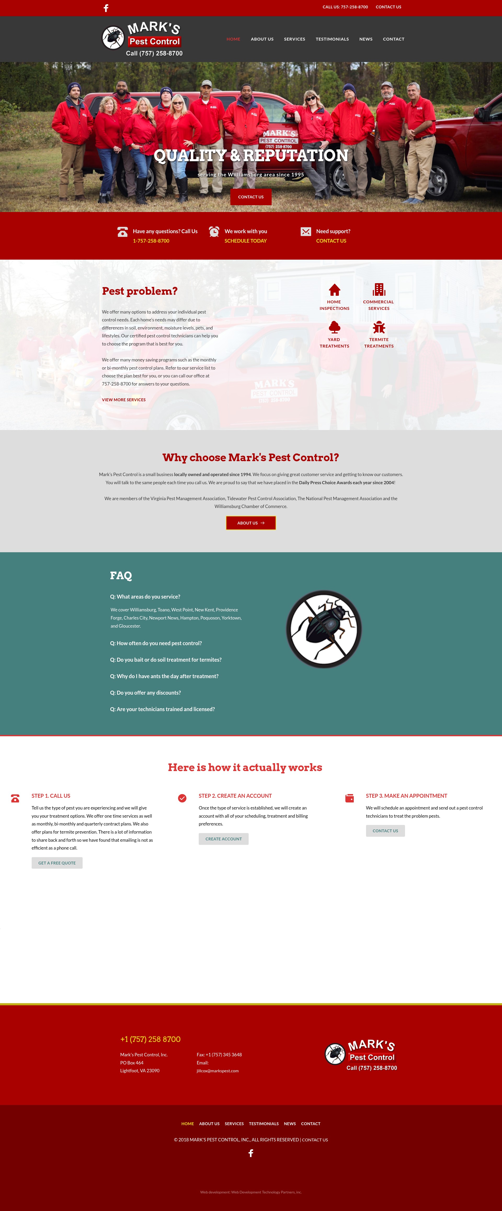 Screenshot of markspest.com