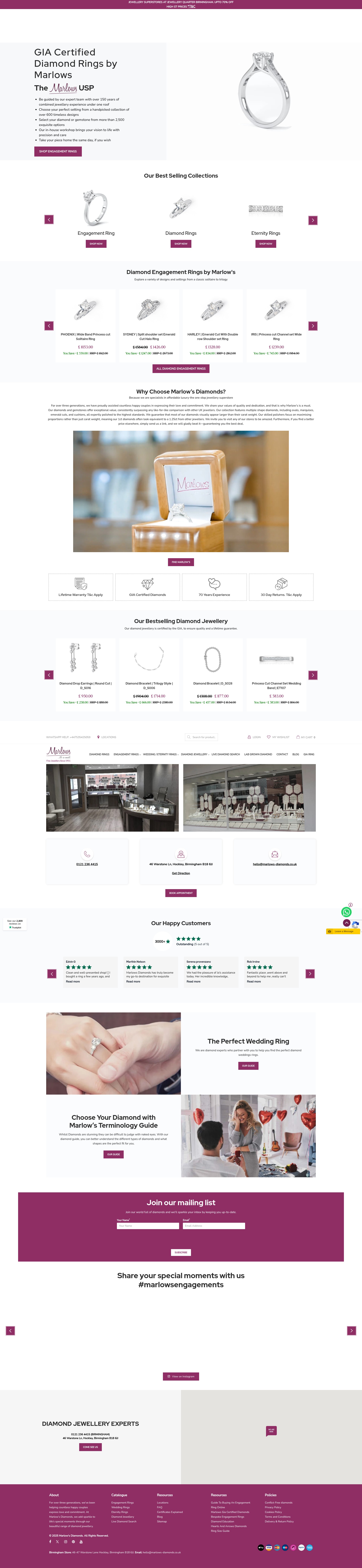 Screenshot of marlows-diamonds.co.uk
