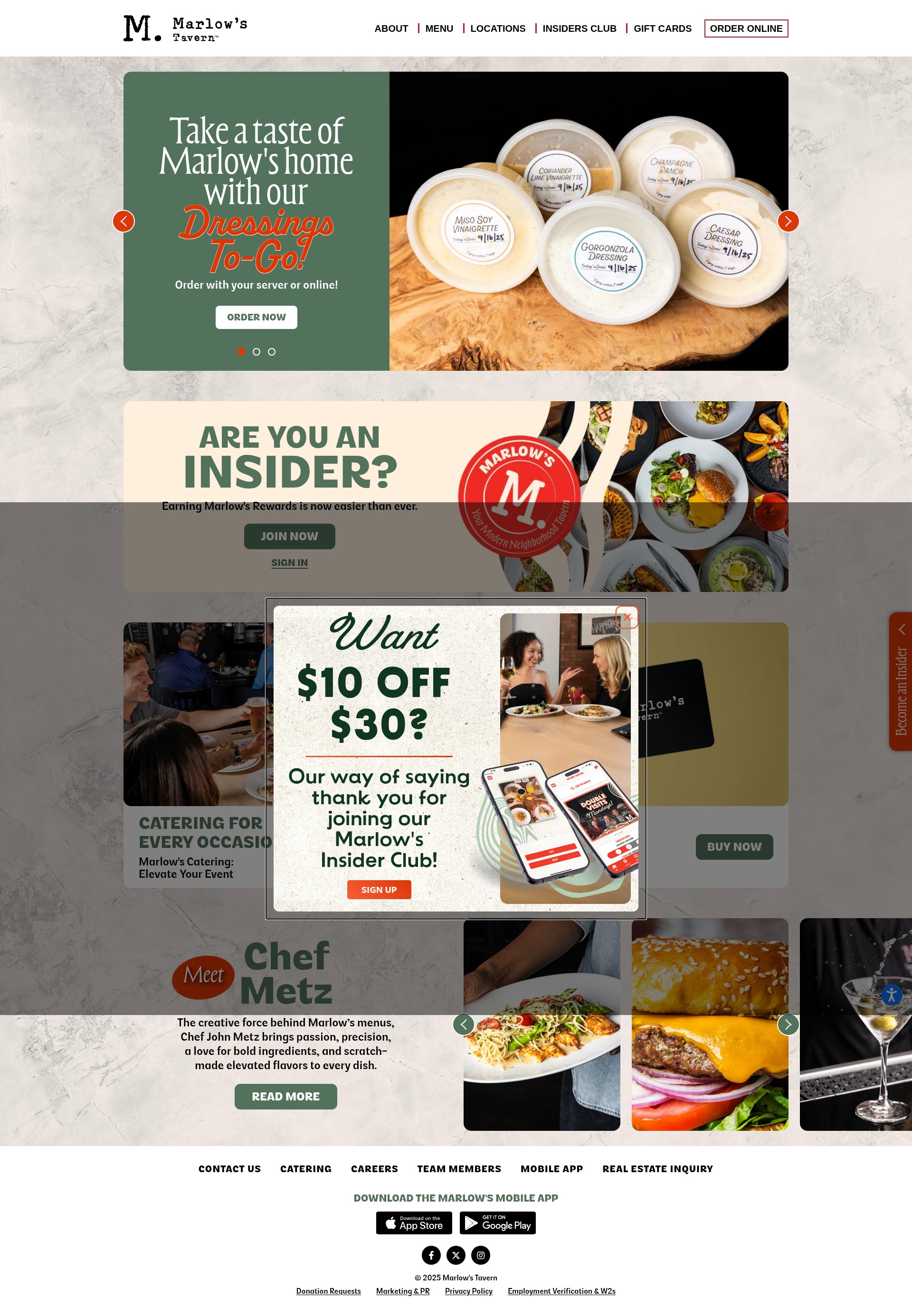 Screenshot of marlowstavern.com
