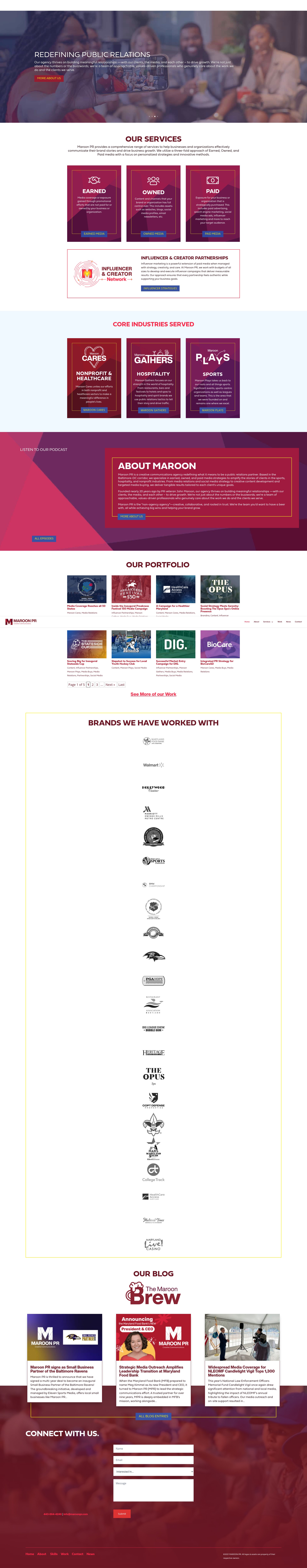 Screenshot of maroonpr.com