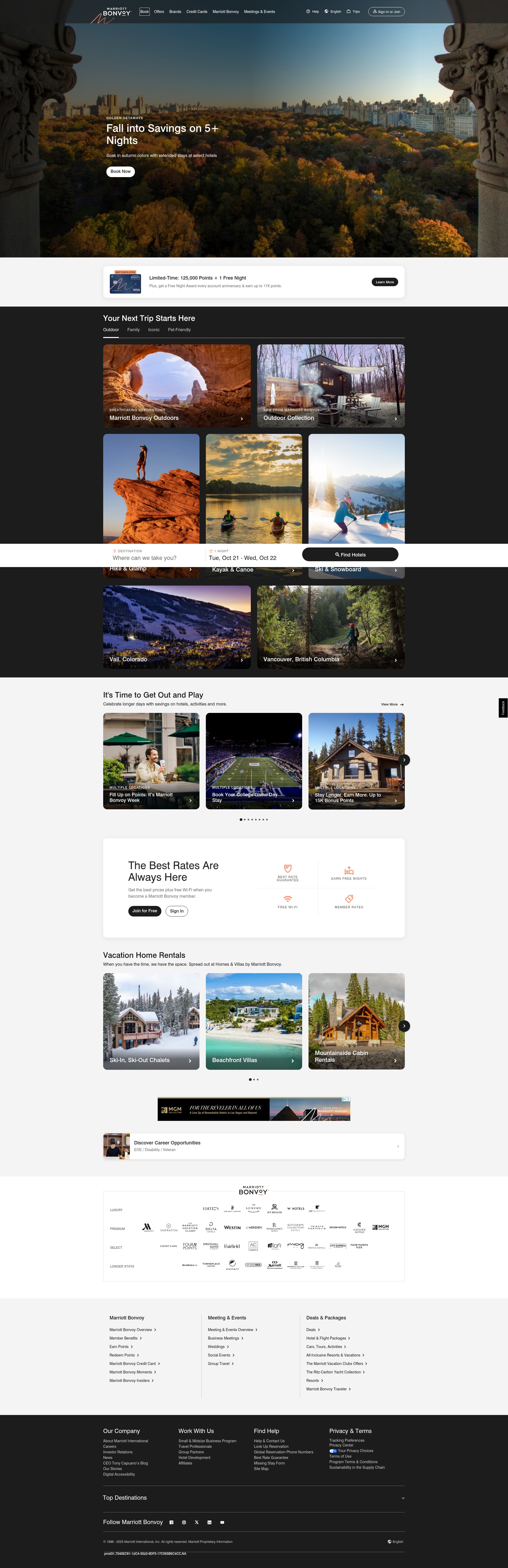 Screenshot of marriott.com