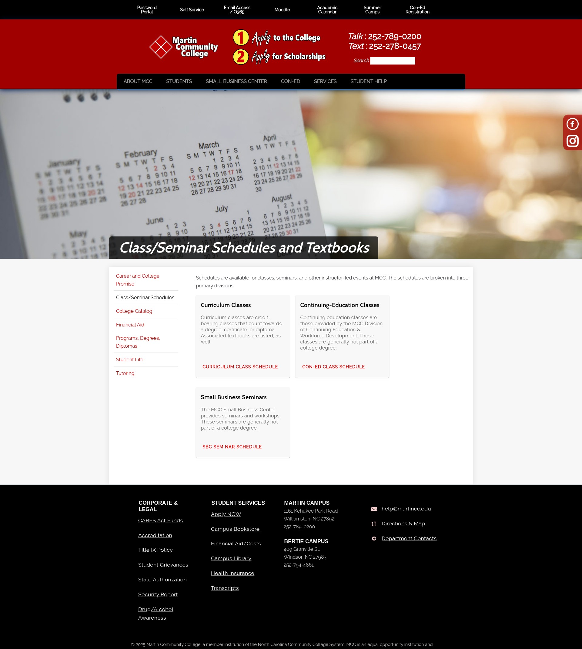 Screenshot of martincc.edu