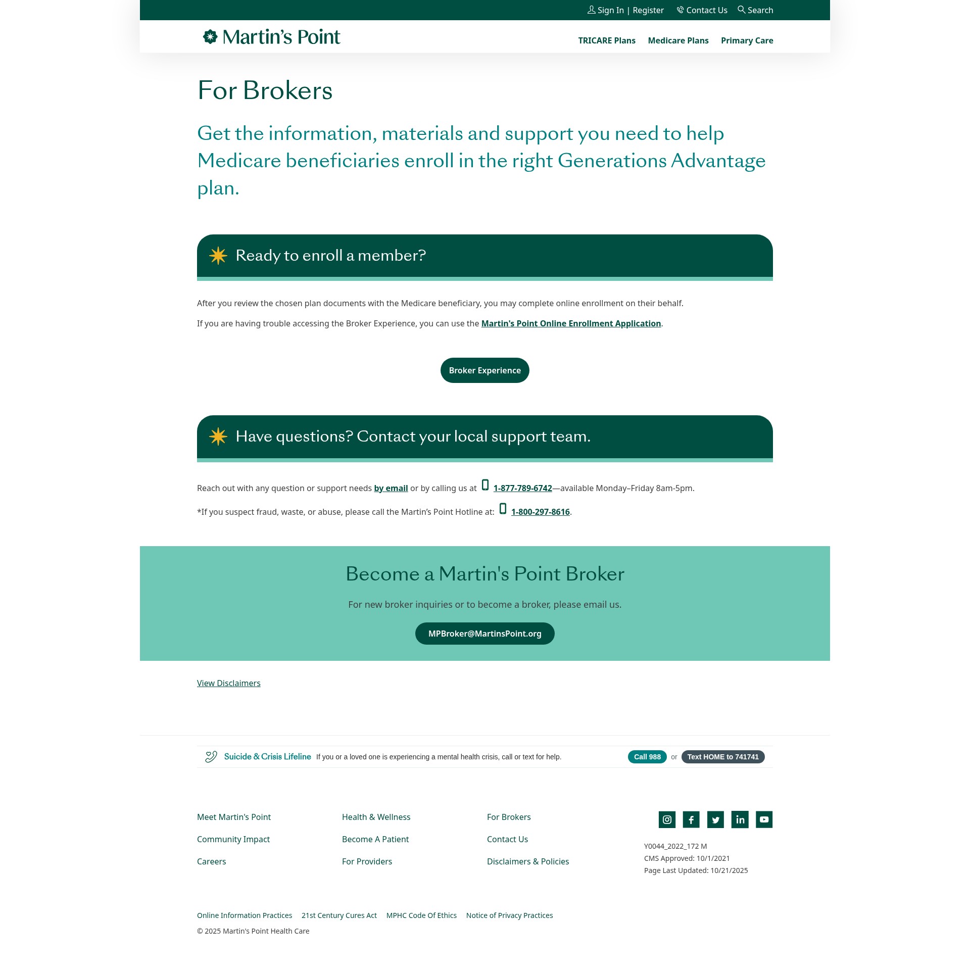 Screenshot of martinspoint.org