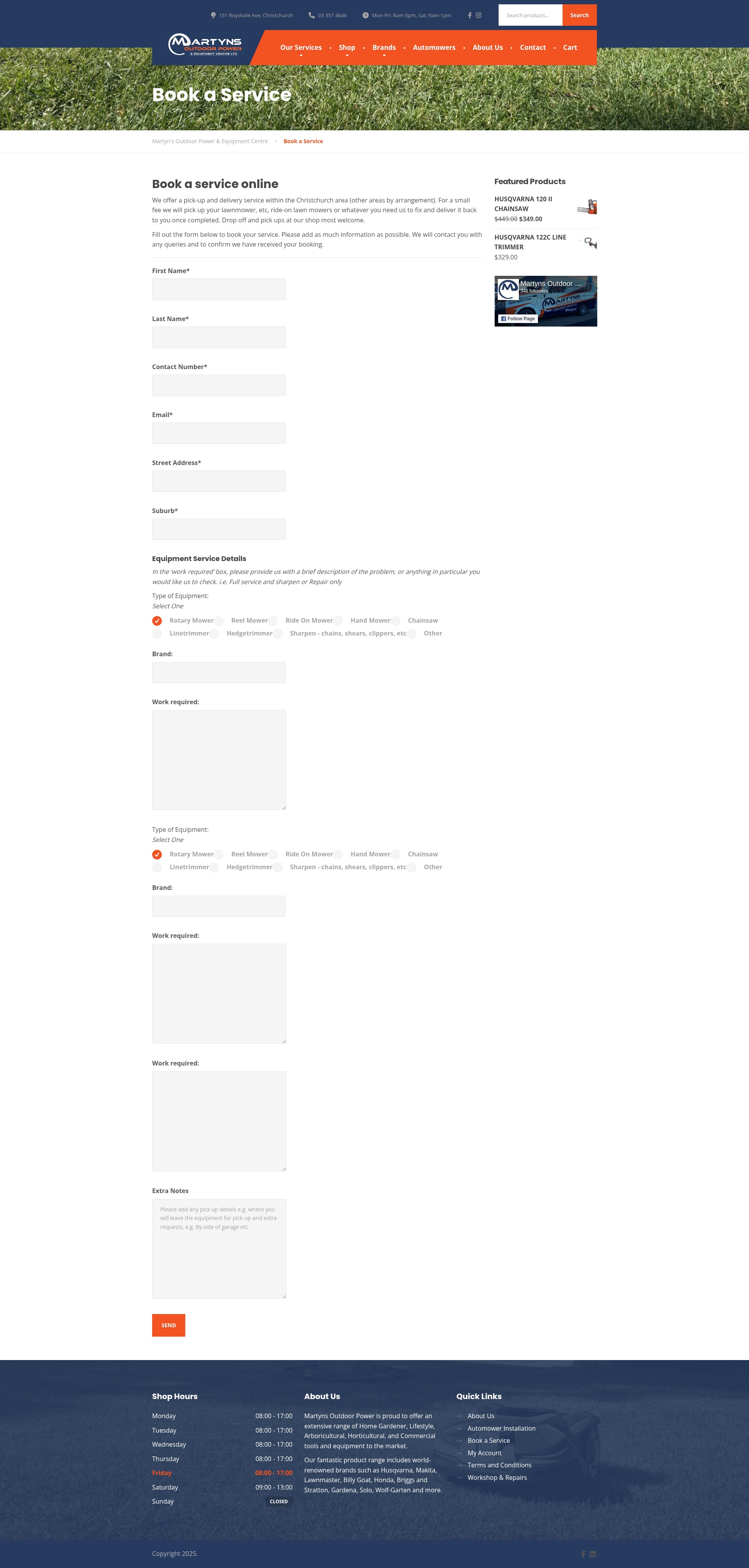Screenshot of martyns.co.nz