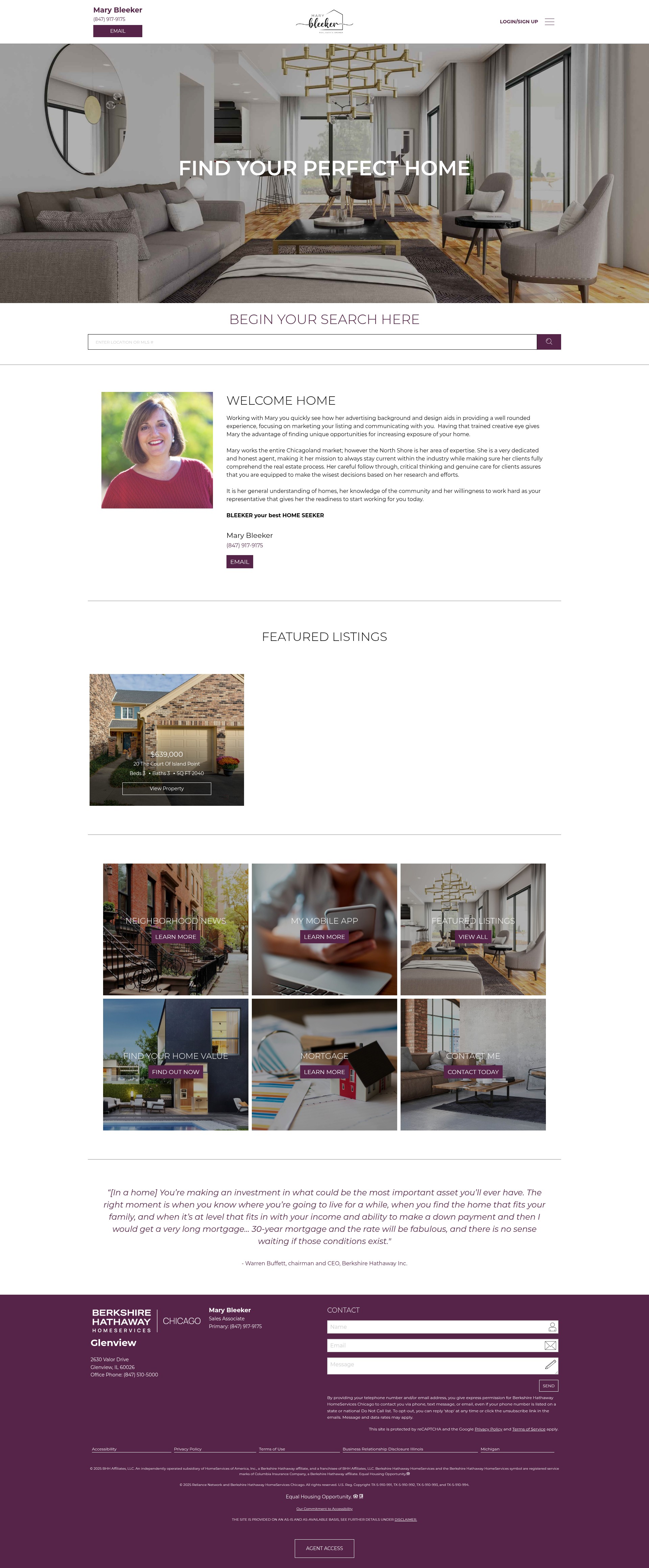 Screenshot of marybleeker.com