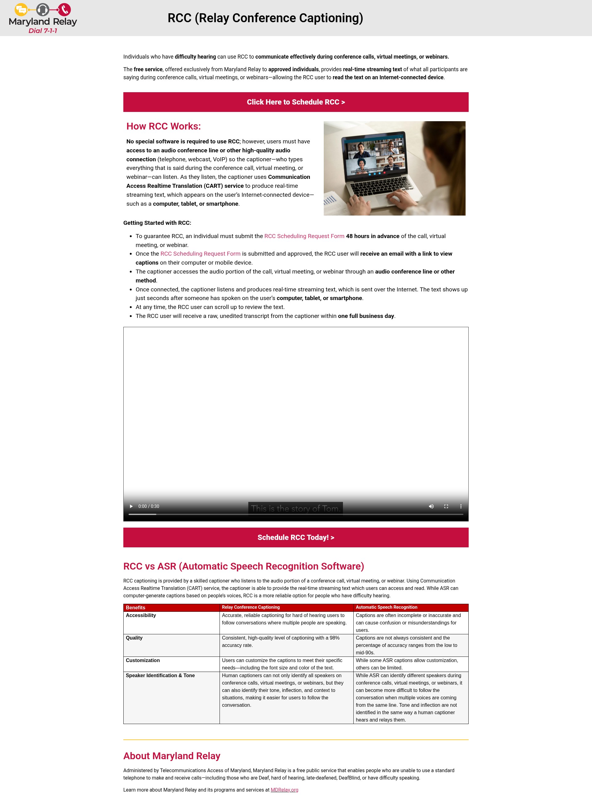 Screenshot of marylandrcc.com