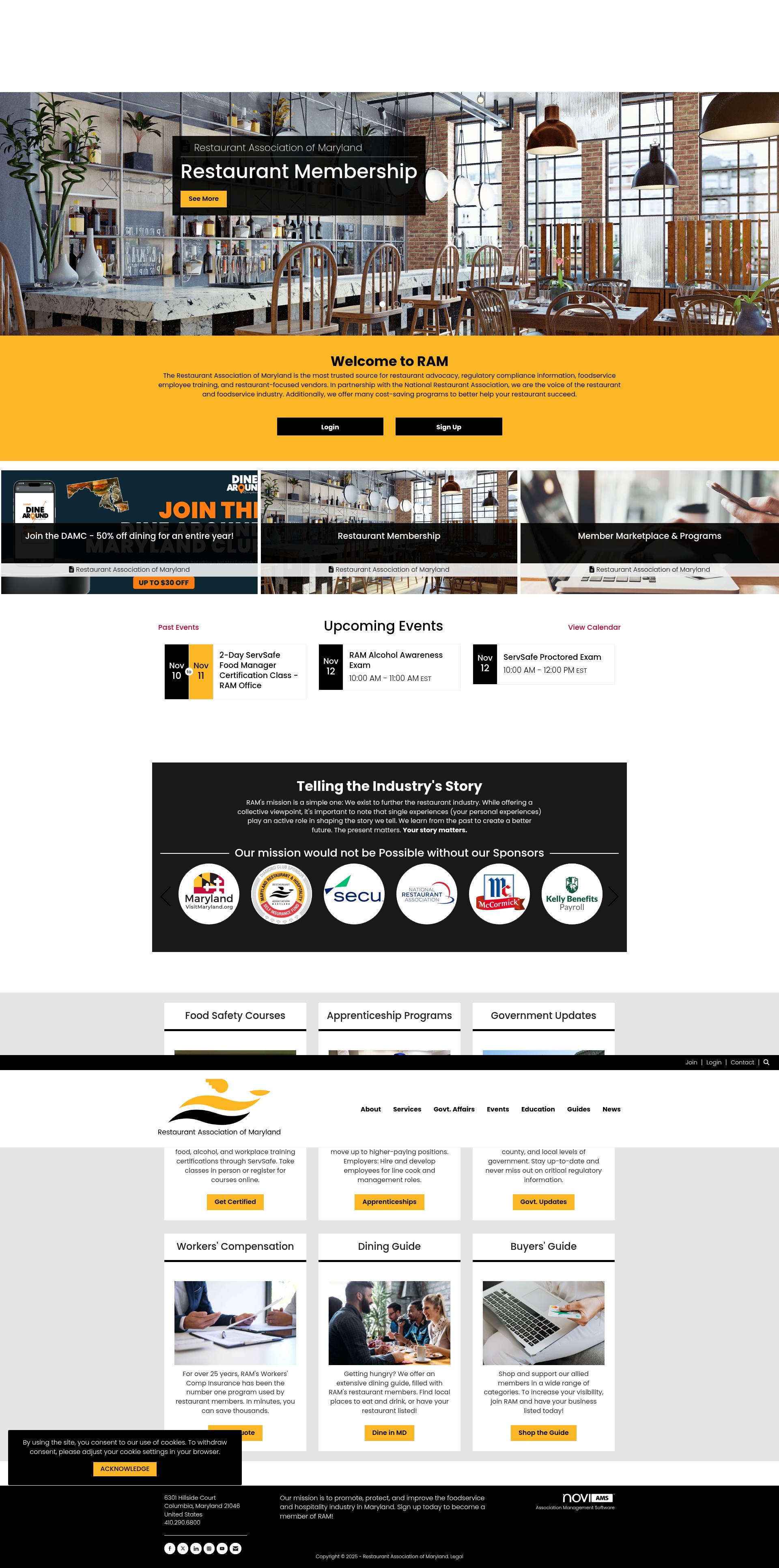 Screenshot of marylandrestaurants.com