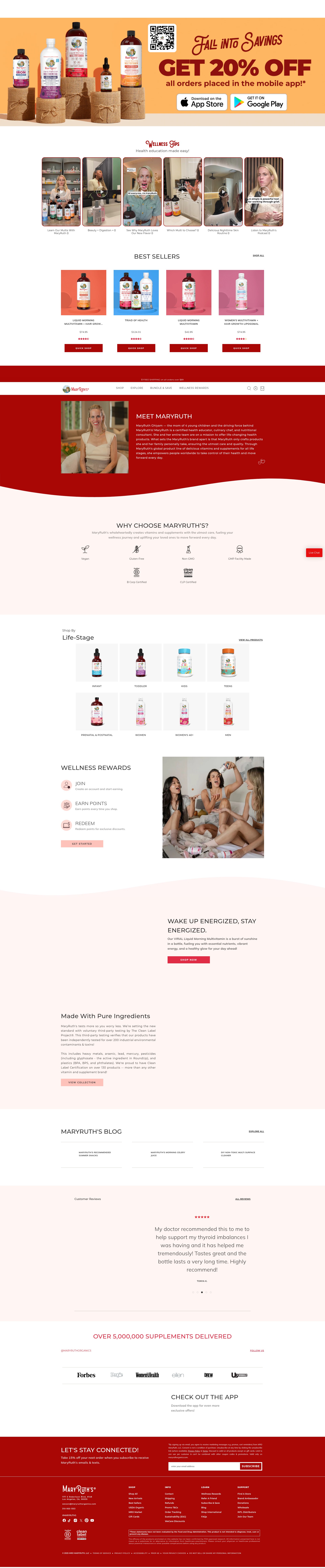 Screenshot of maryruthorganics.com