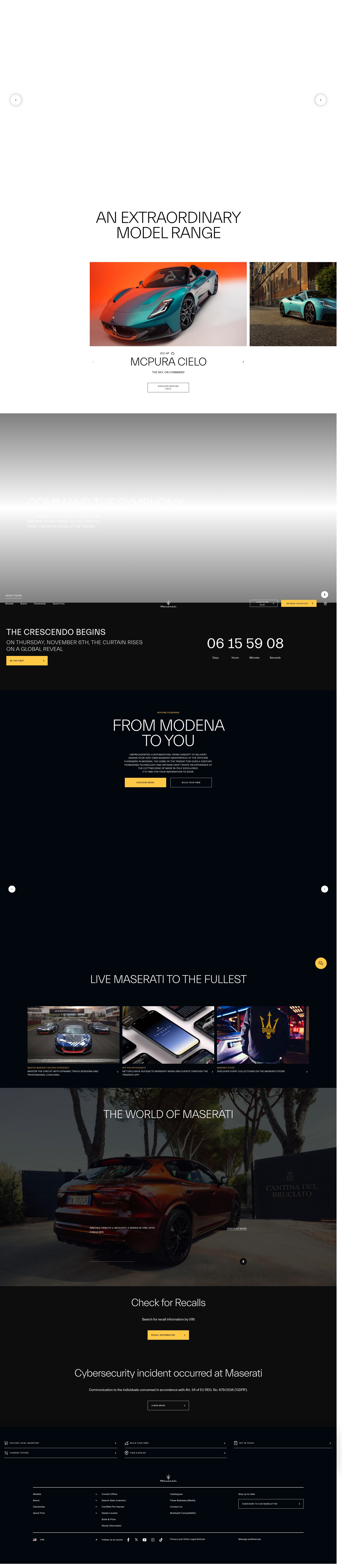 Screenshot of maserati.com