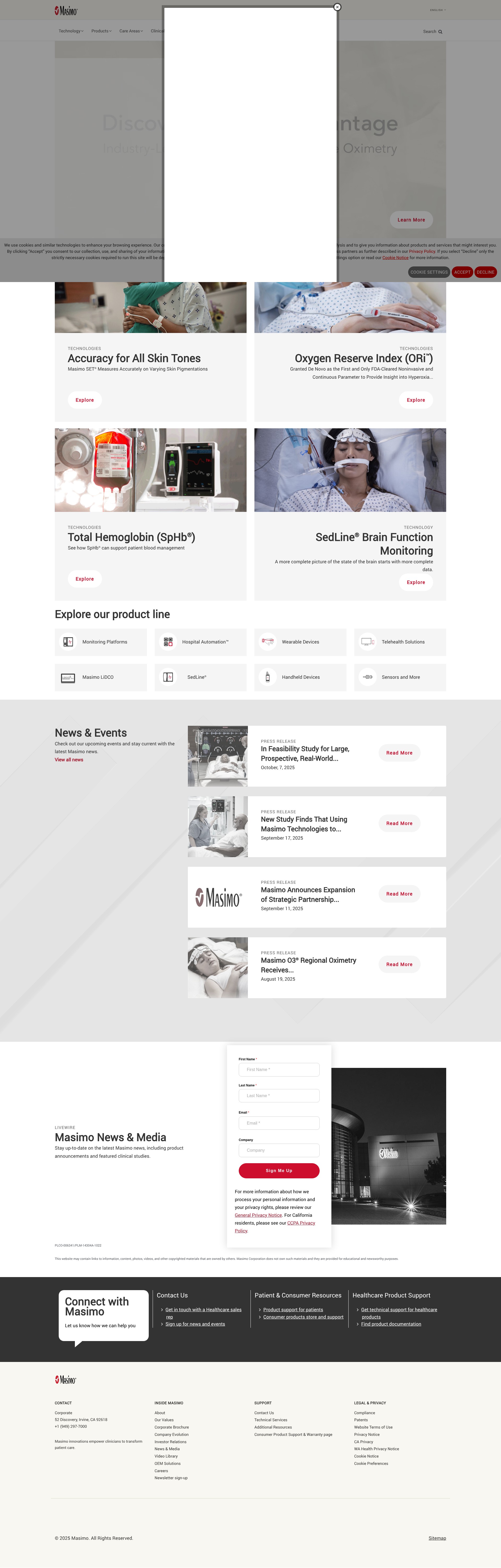 Screenshot of masimo.com